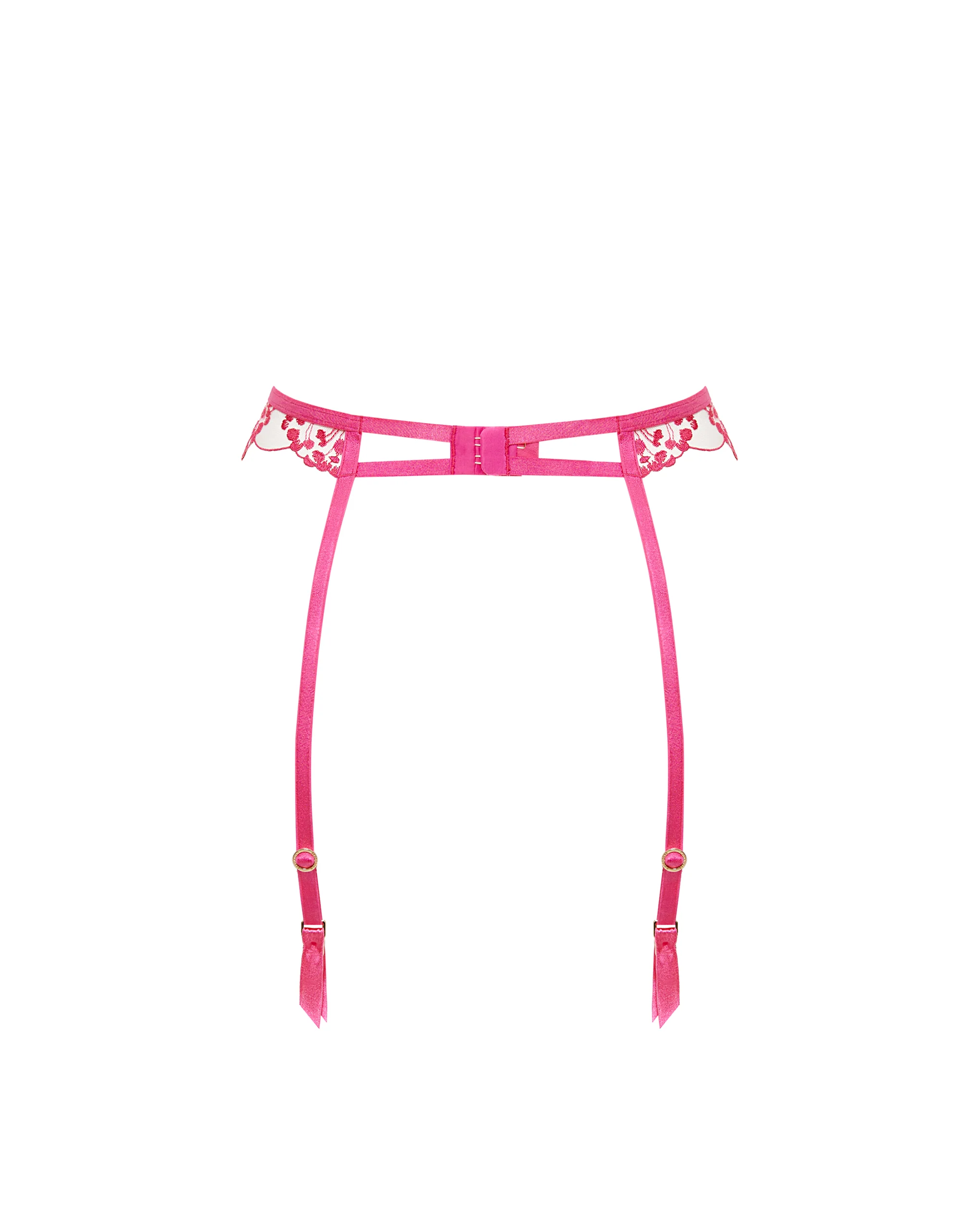 Marisa Suspender Fuchsia Pink/Sheer
