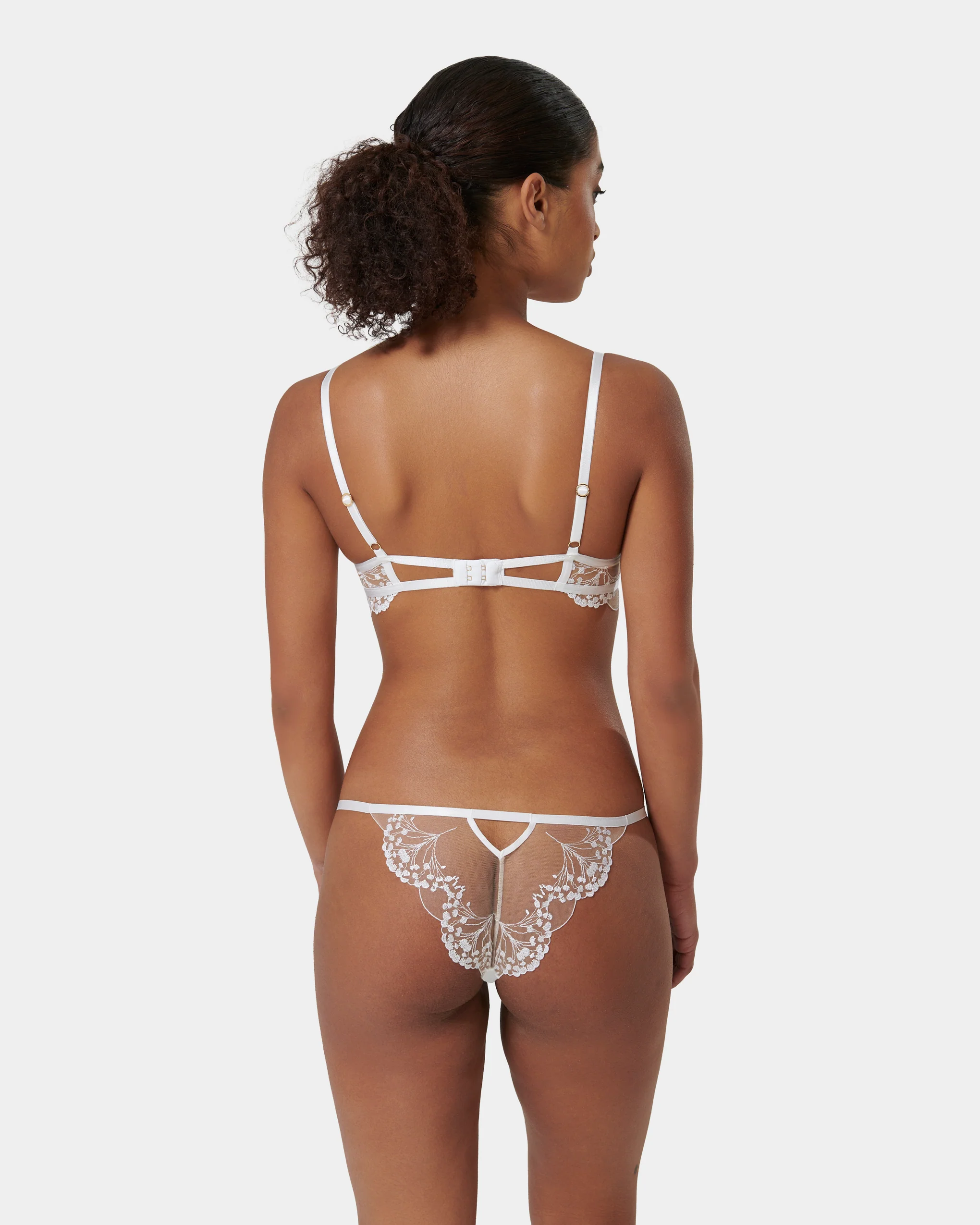 Marisa Embroidered Sheer Bra White