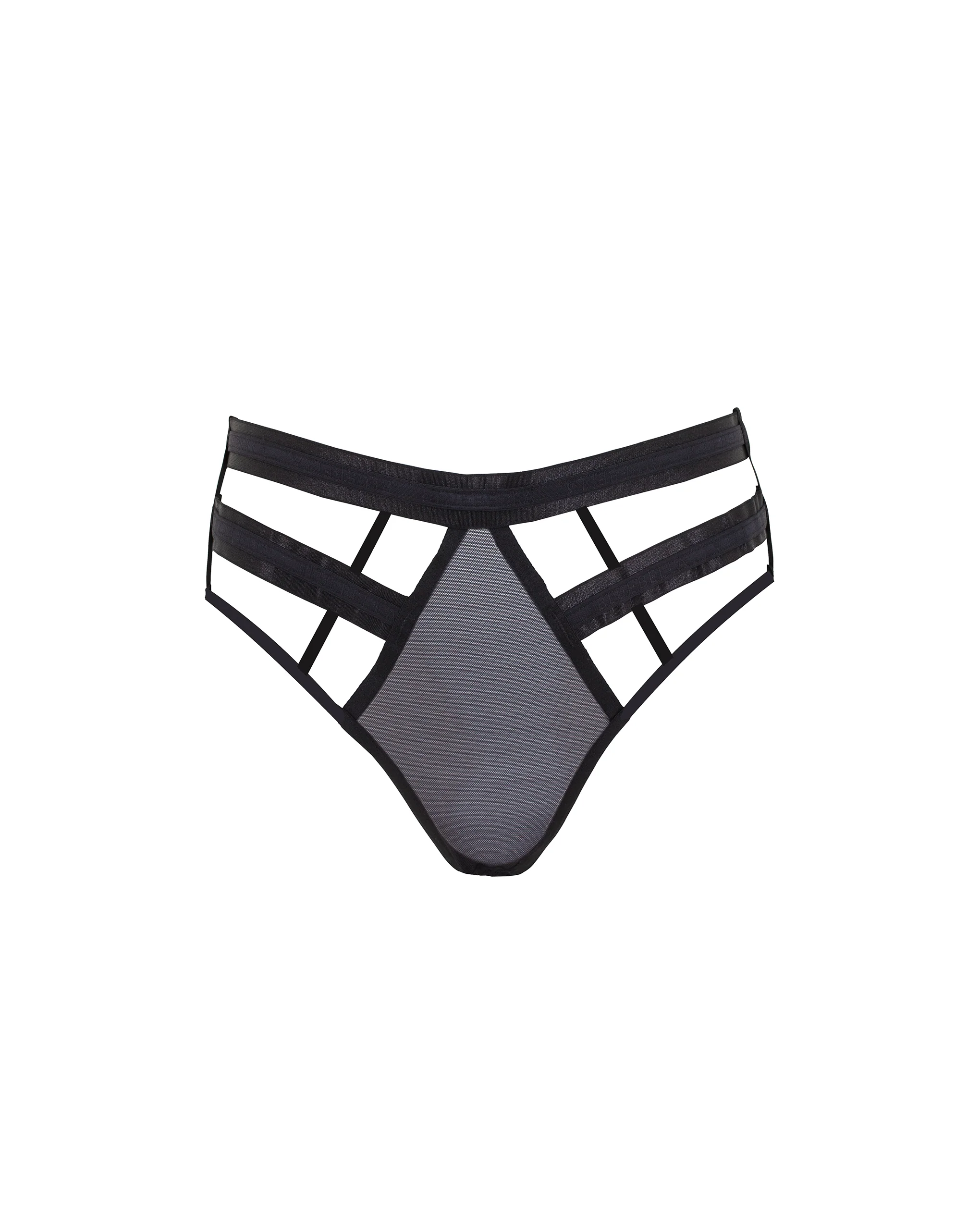 Zuri High-waist Open-back Brief Black