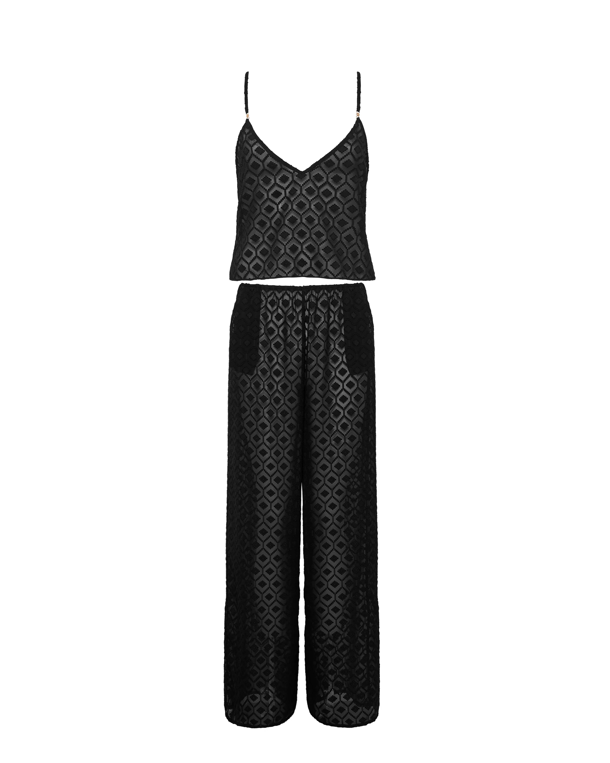 Cassat Cami & Trouser Set Black