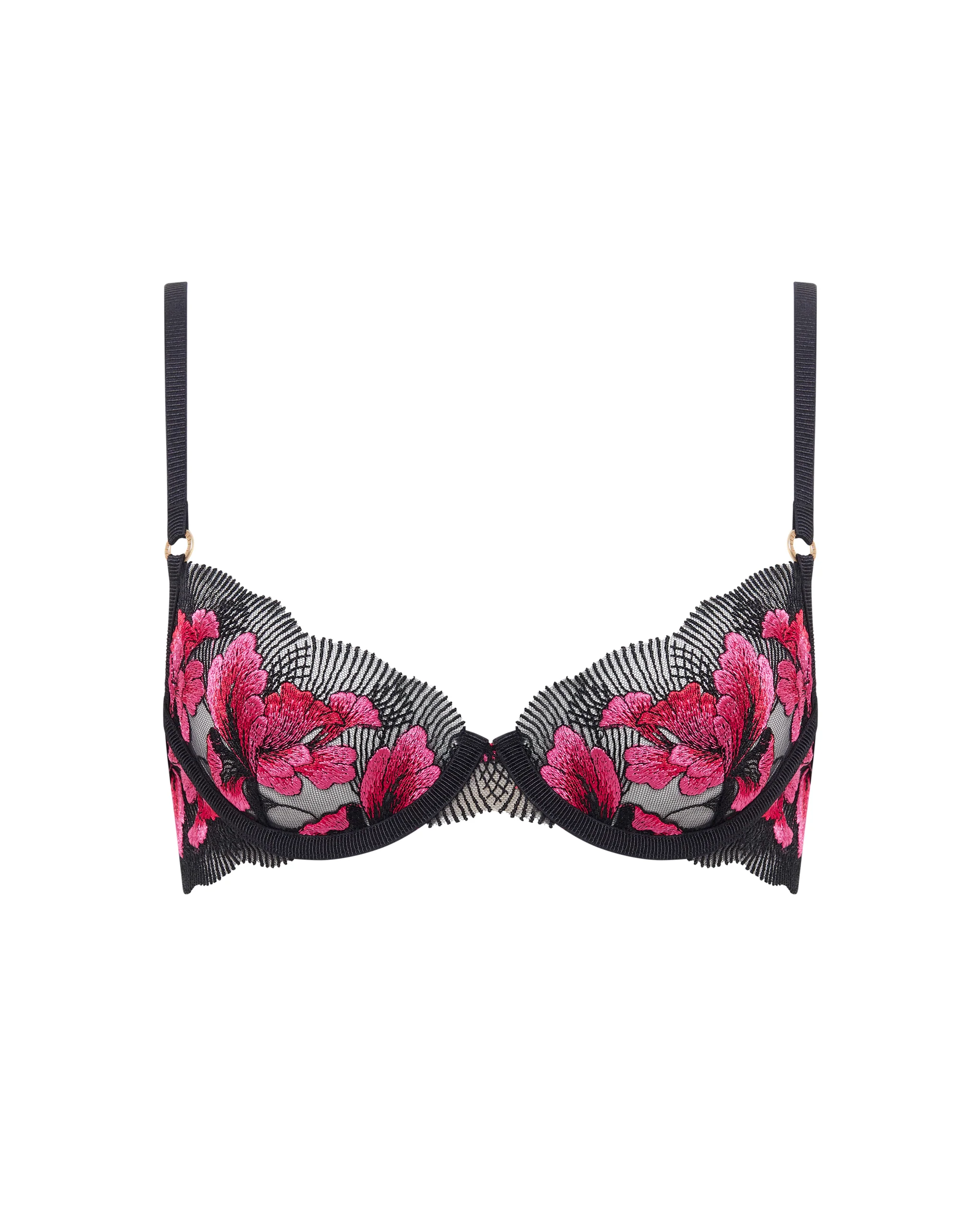 Vivienne Floral Embroidered Bra Pink