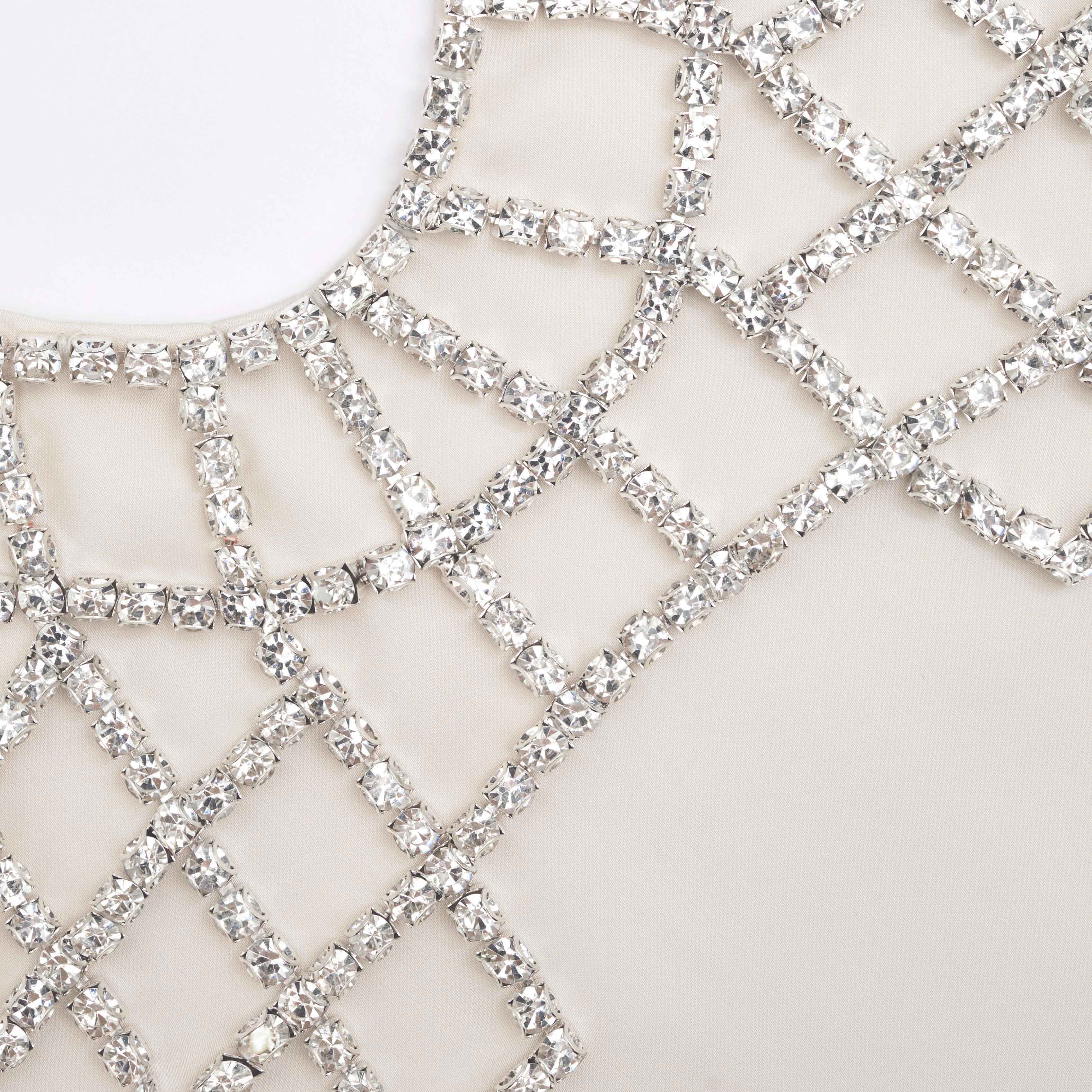 Cream Satin Diamante Bralette Top