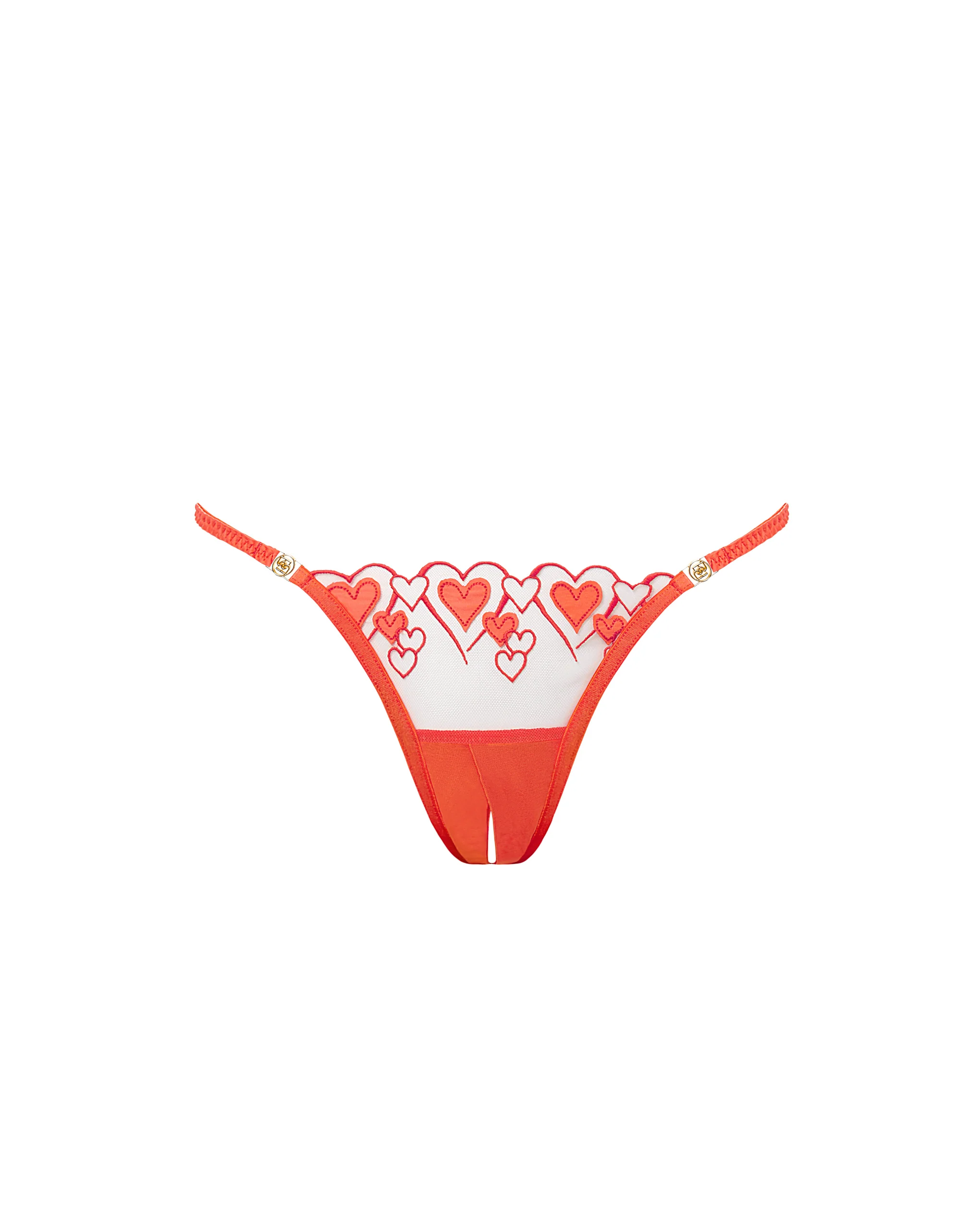 Harlow Open Brief Hot Coral/Sheer
