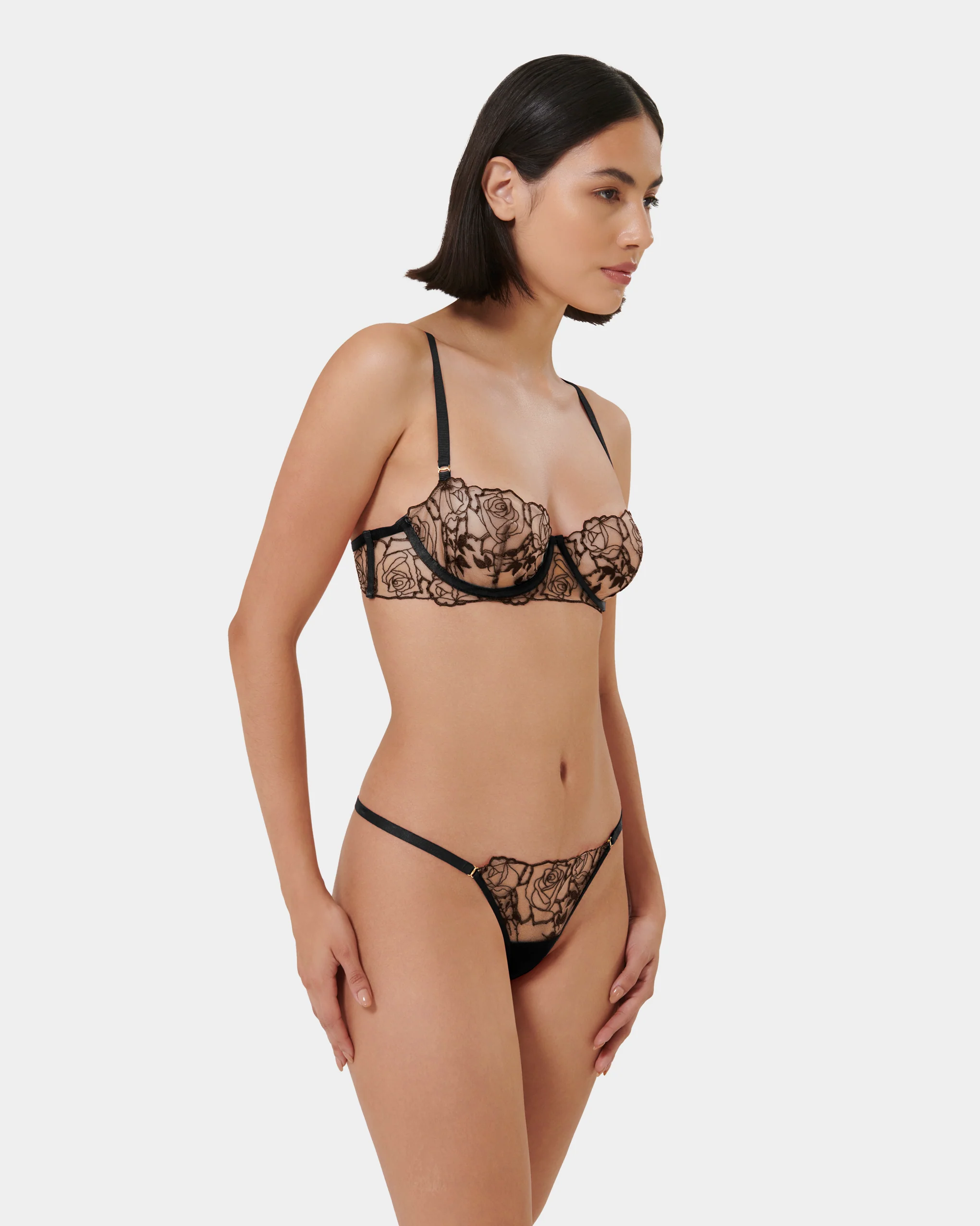 Rosalie Thong Black/Sheer