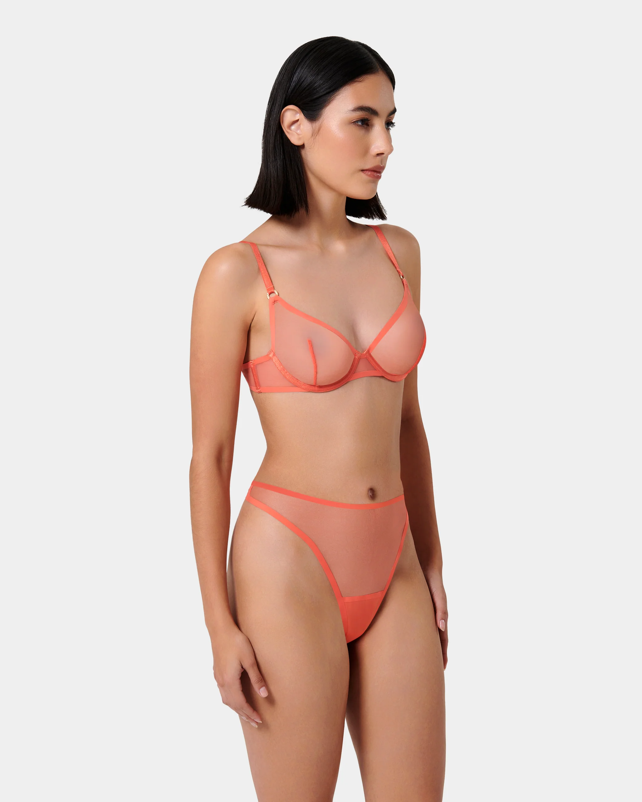 Set: Naomi High Waist Hot Coral