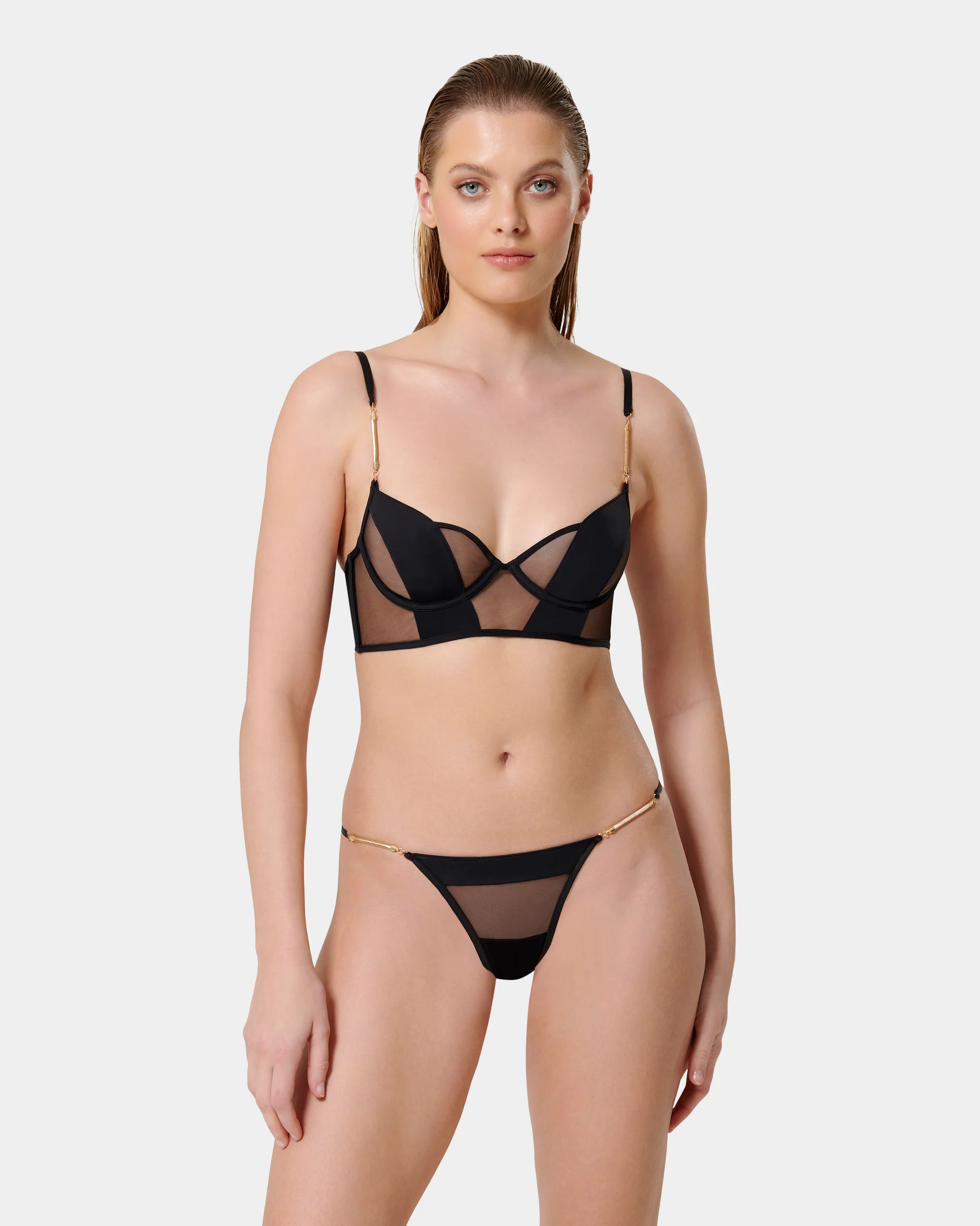 Raine Wired Longline Bra Black 