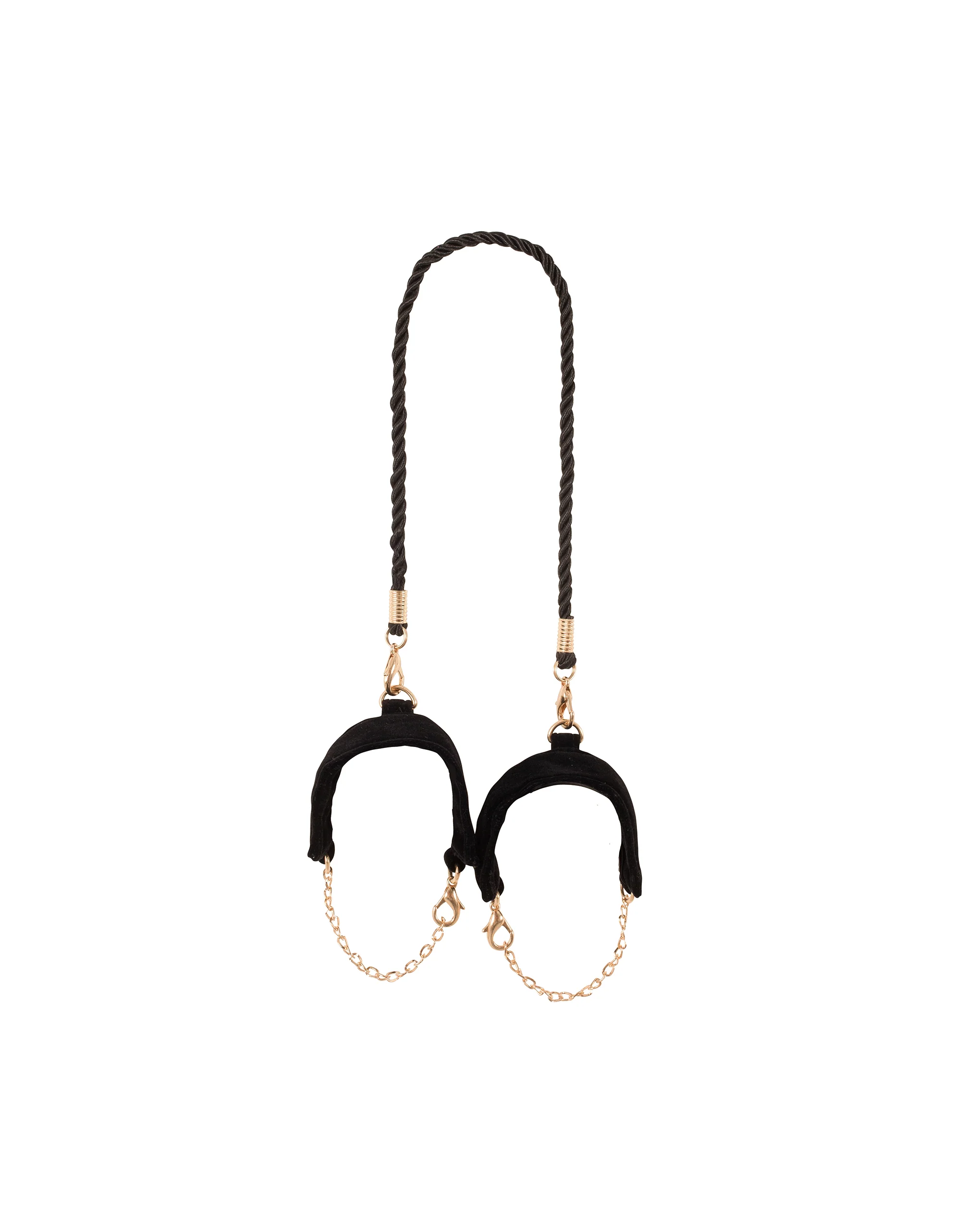 Brooke Velvet & Rope Cuffs Black