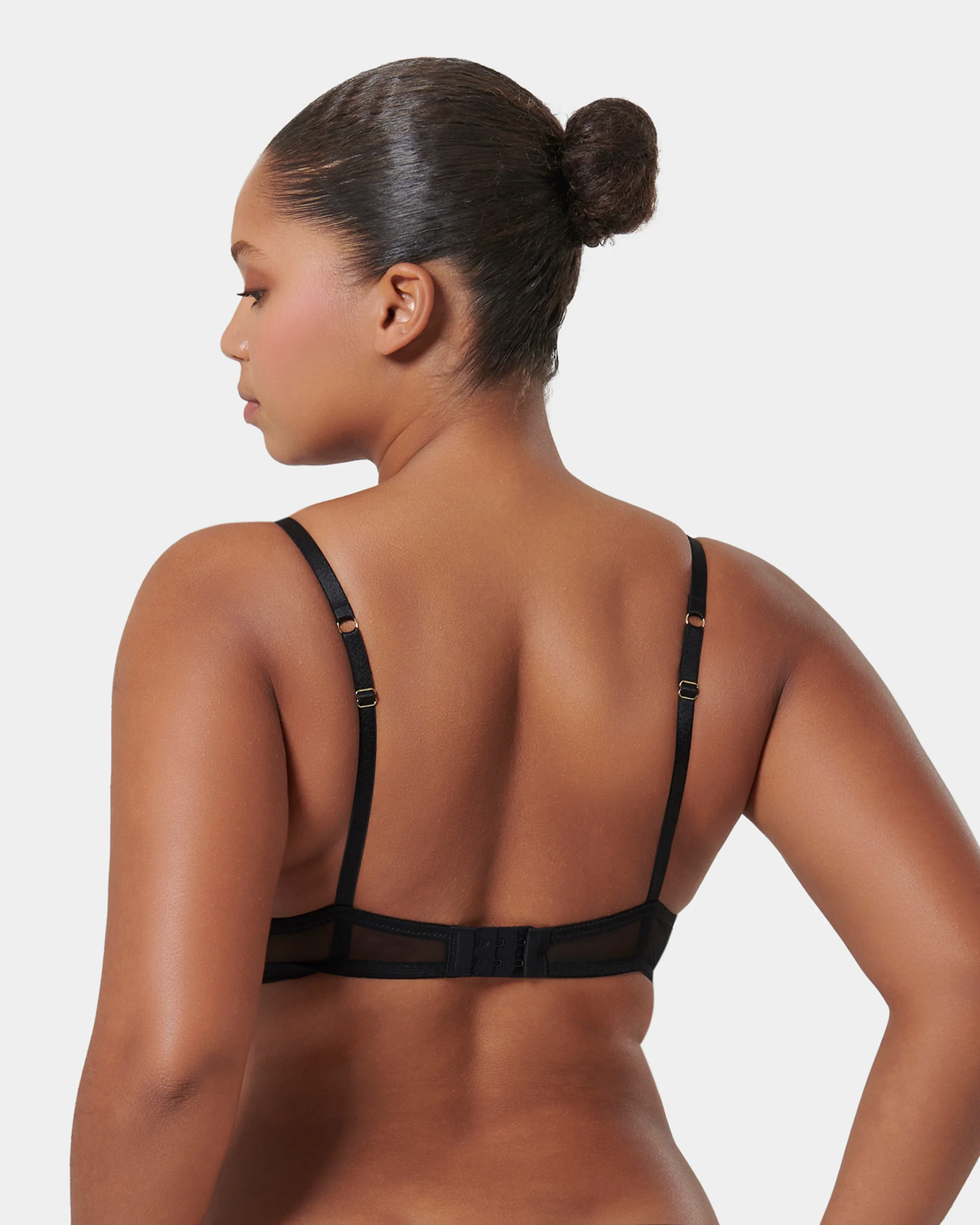 Marseille Embroidered Sheer Bra Black