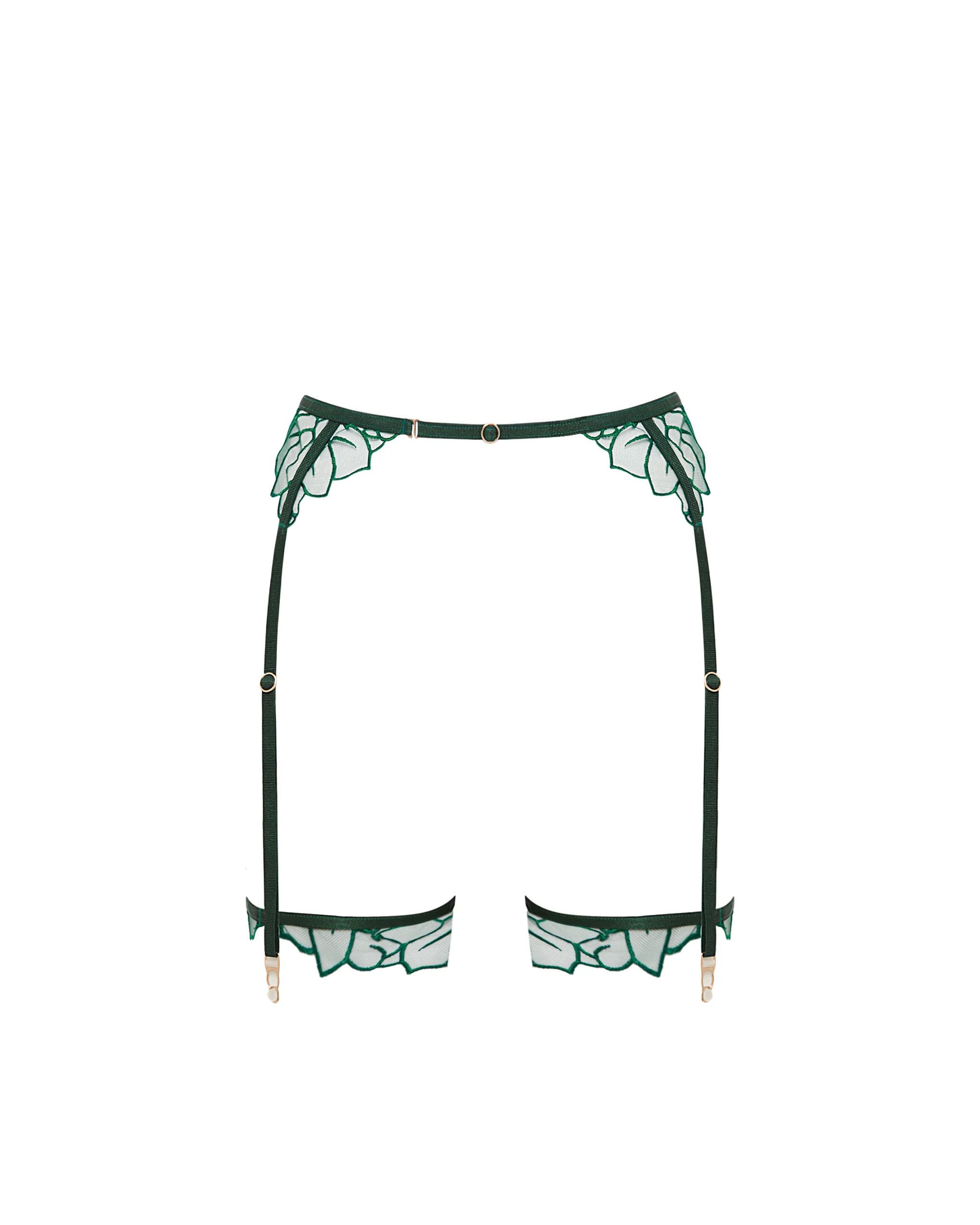 Laurel Suspender Thigh Harness Botanical Garden Green