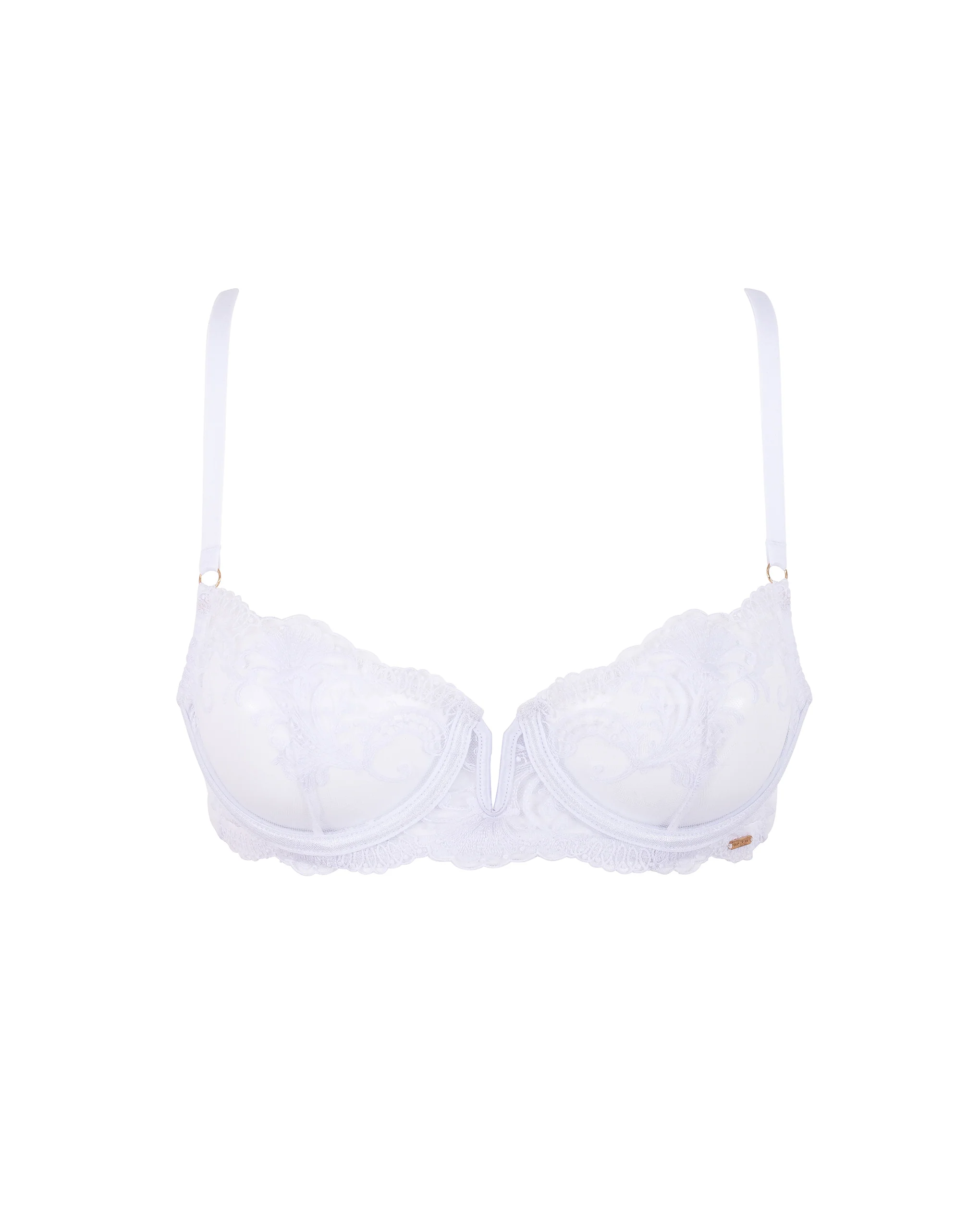 Marseille Embroidered Sheer Bra White
