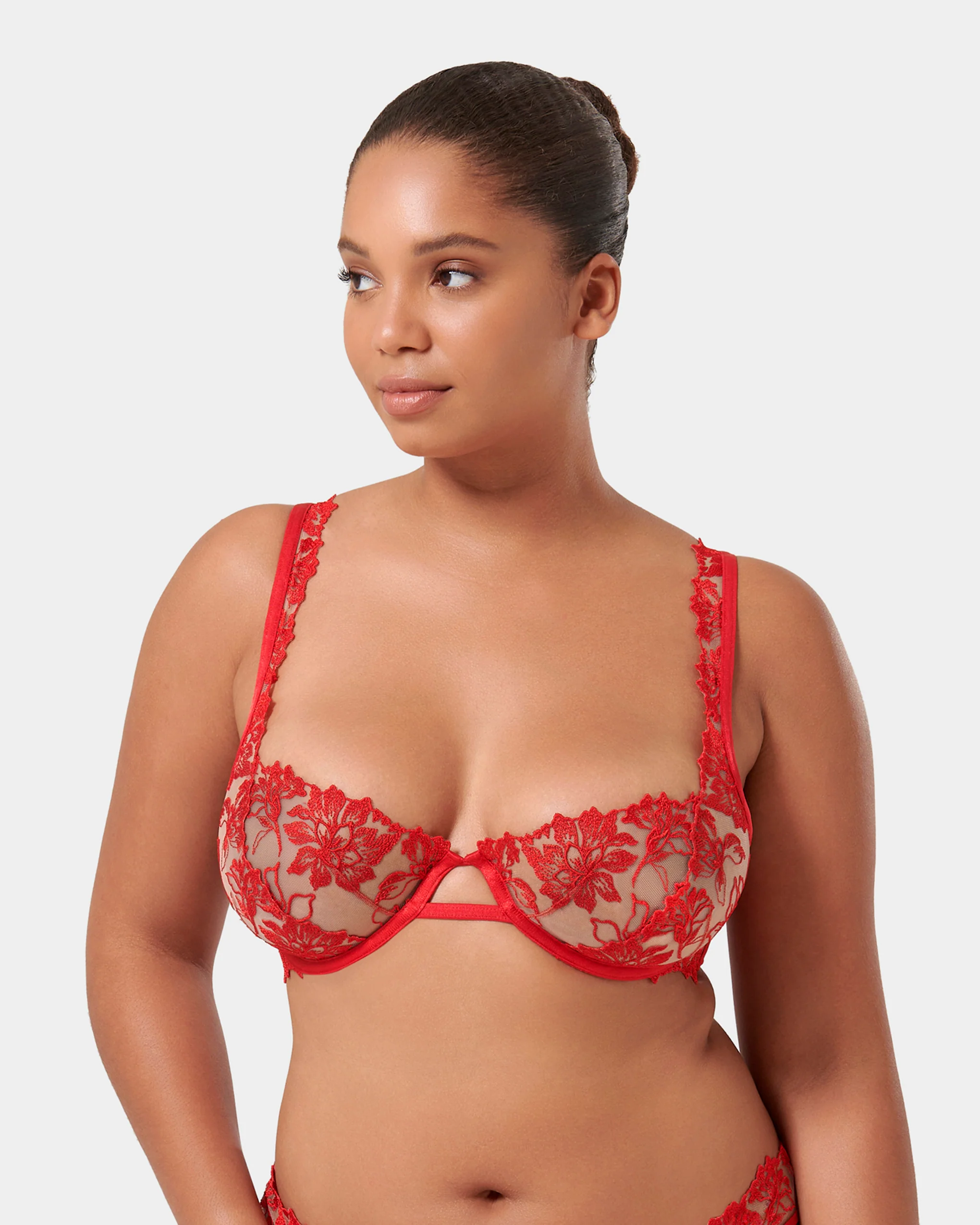 Samara Wired Bra Red/Sheer