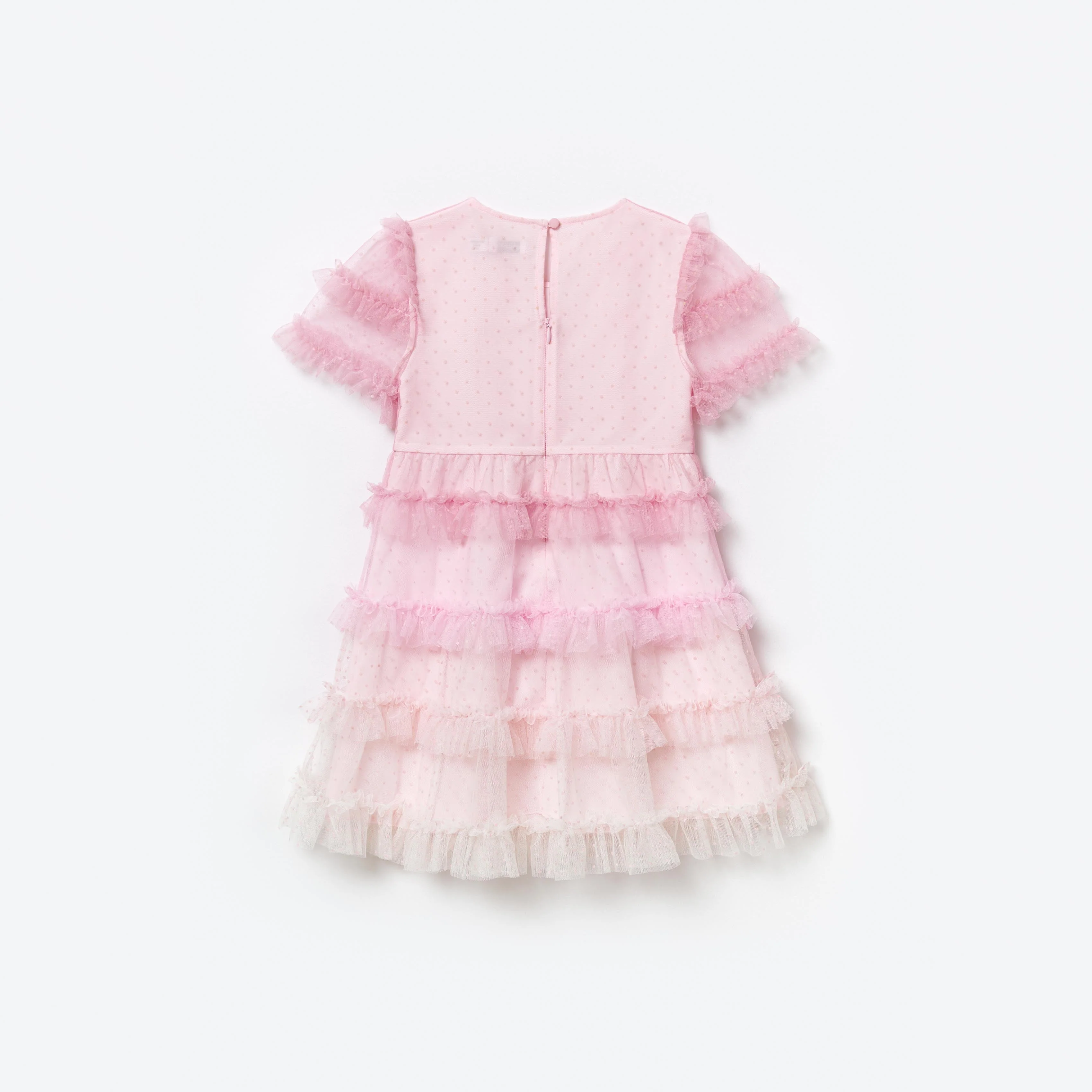 Pink Mesh Dot Mini Dress