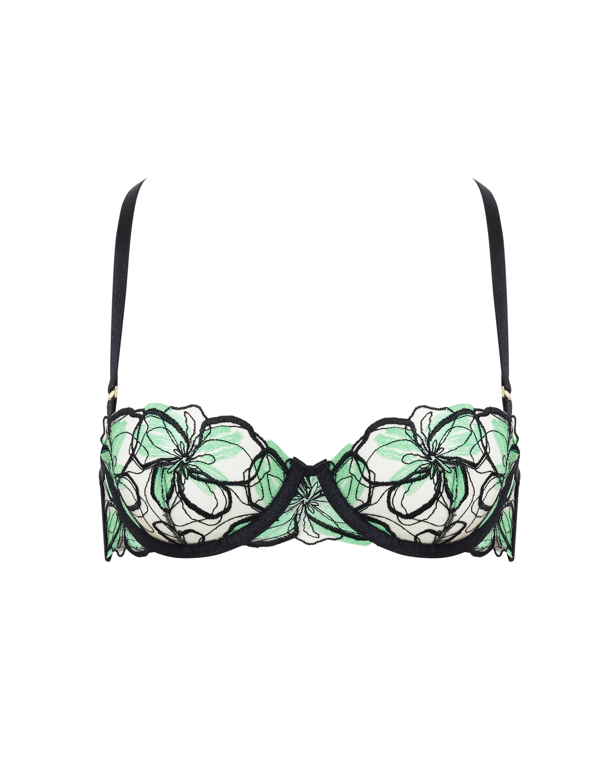 Odette Wired Bra Black/Summer Green