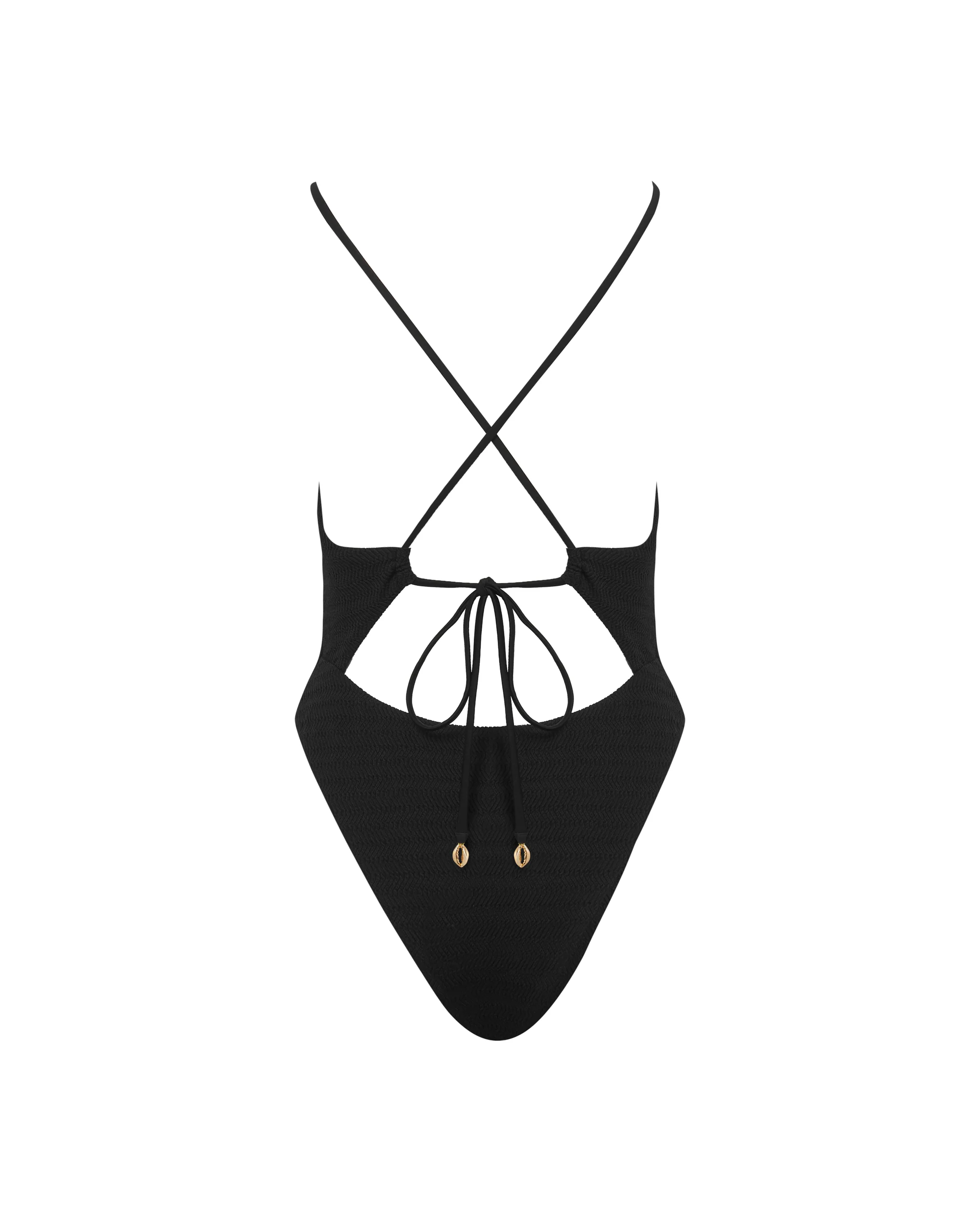 Shala Tie-Front Swimsuit Black