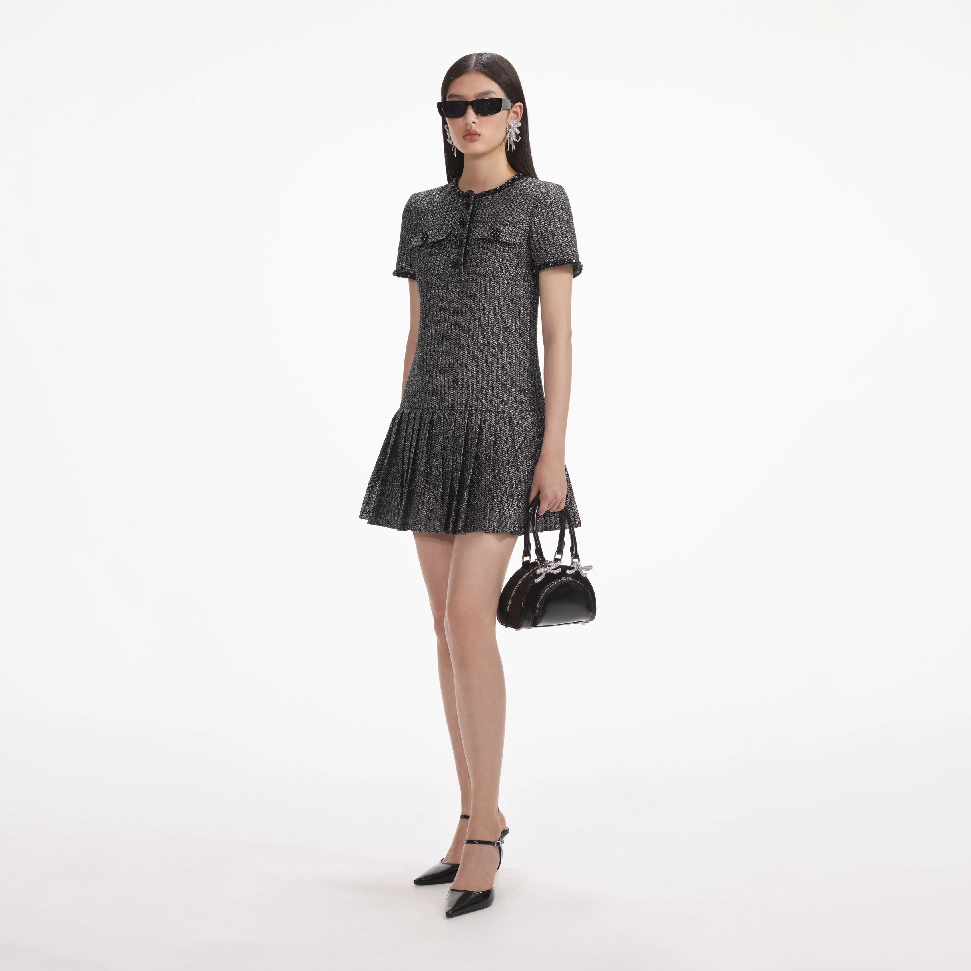 Metallic Boucle Mini Dress