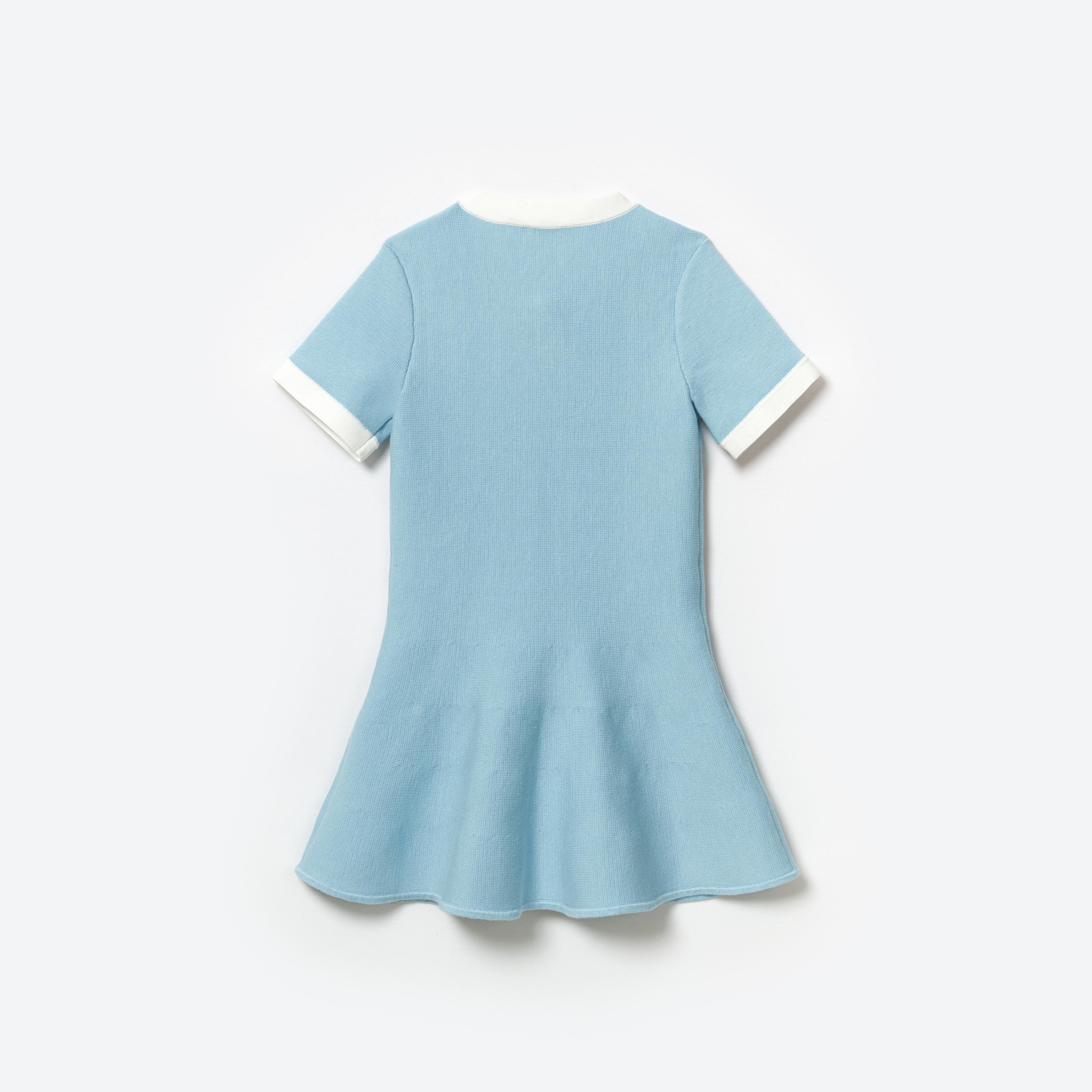 Blue Knit Mini Dress