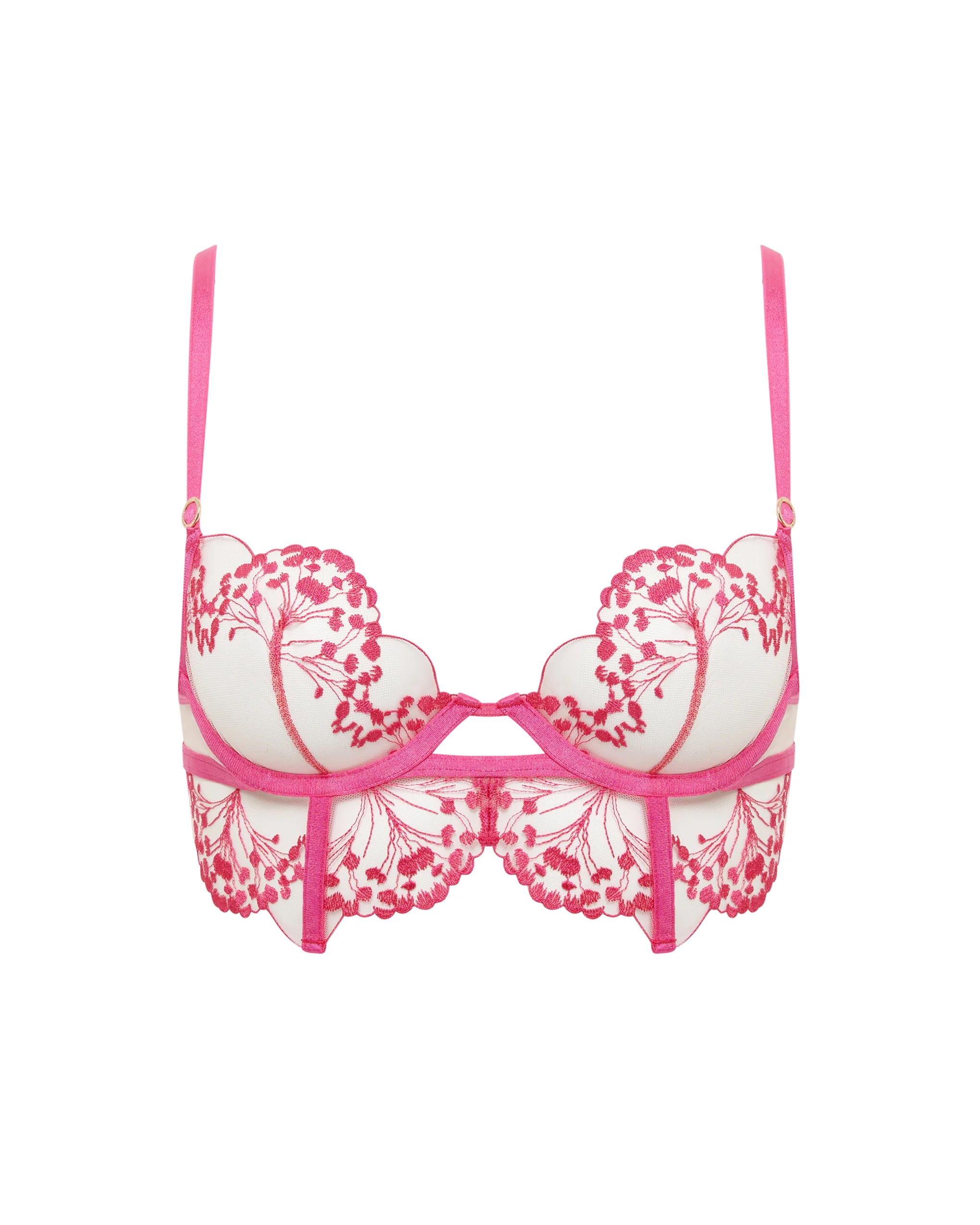 Marisa Embroidered Sheer Bra Pink