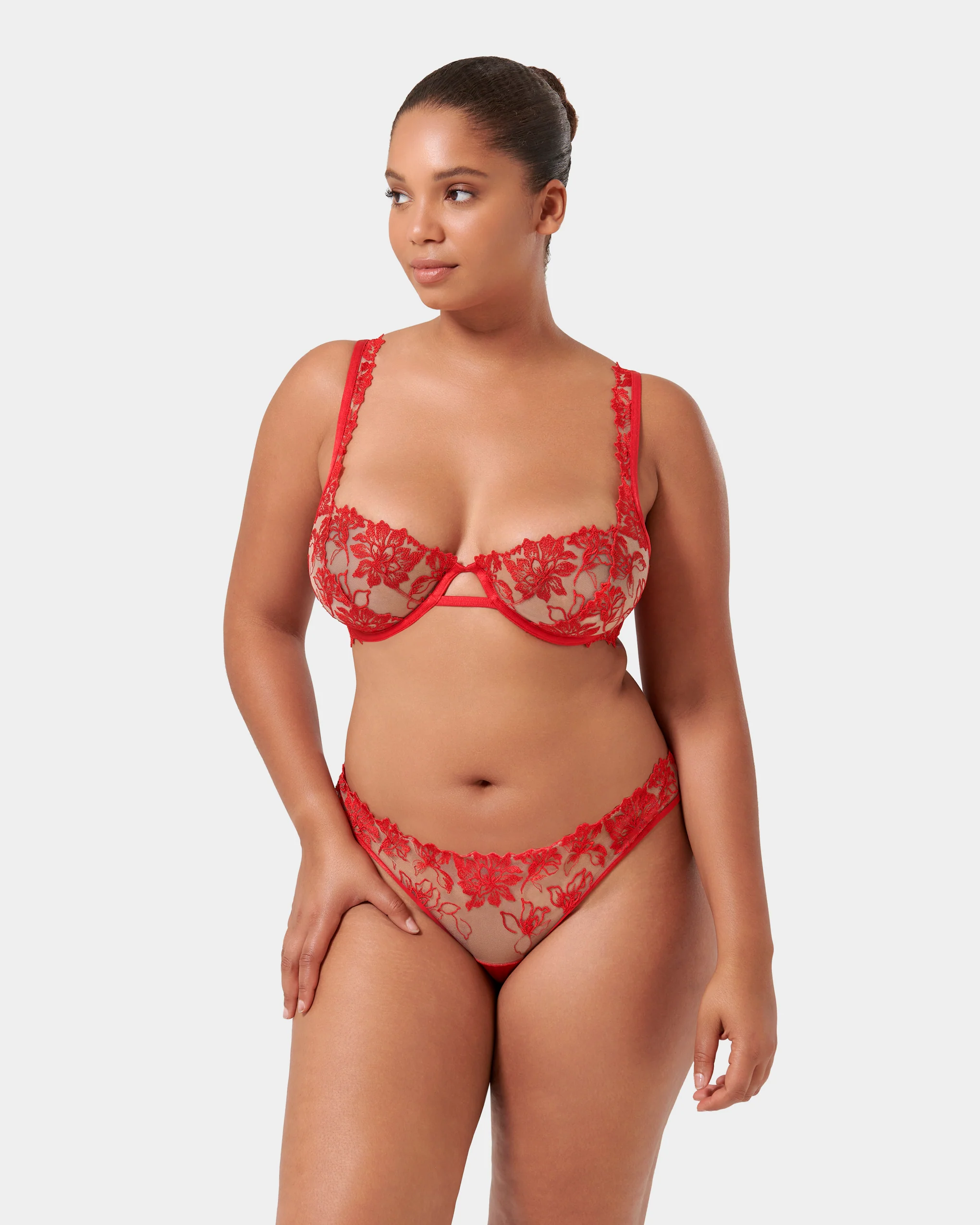 Samara Wired Bra Red/Sheer