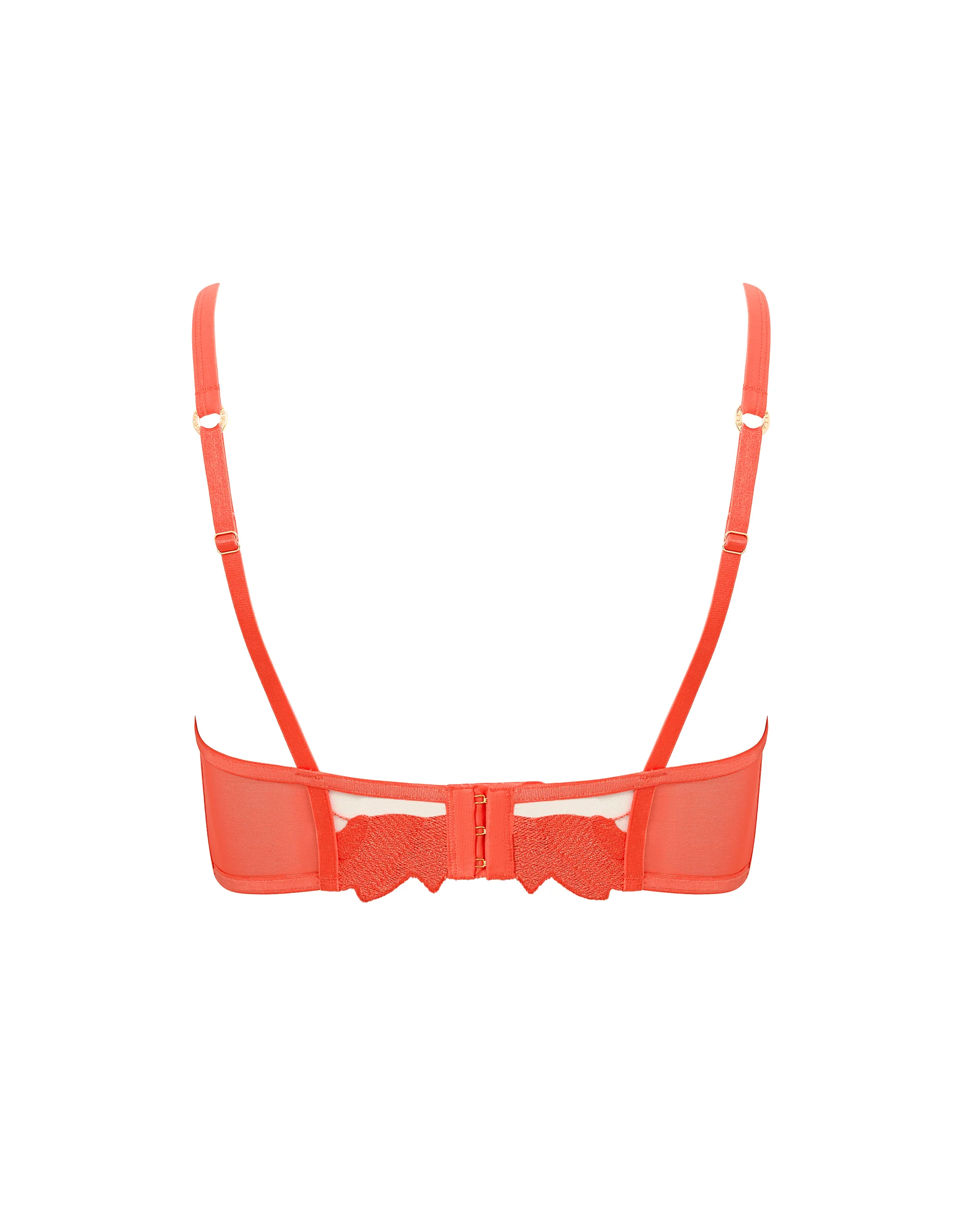 Serenity Wired Longline Bra Hot Coral/Sheer