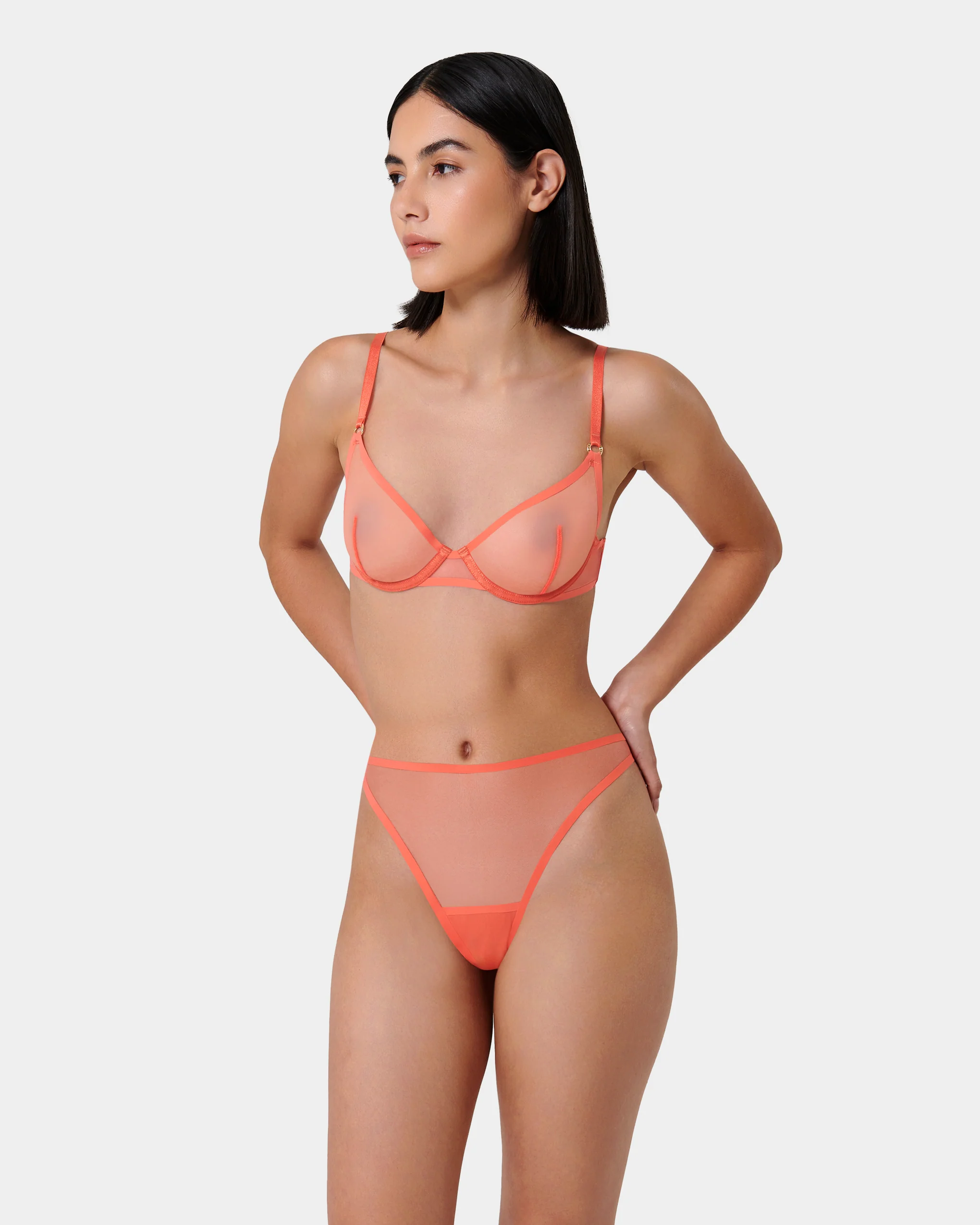 Naomi High-waist Thong Hot Coral