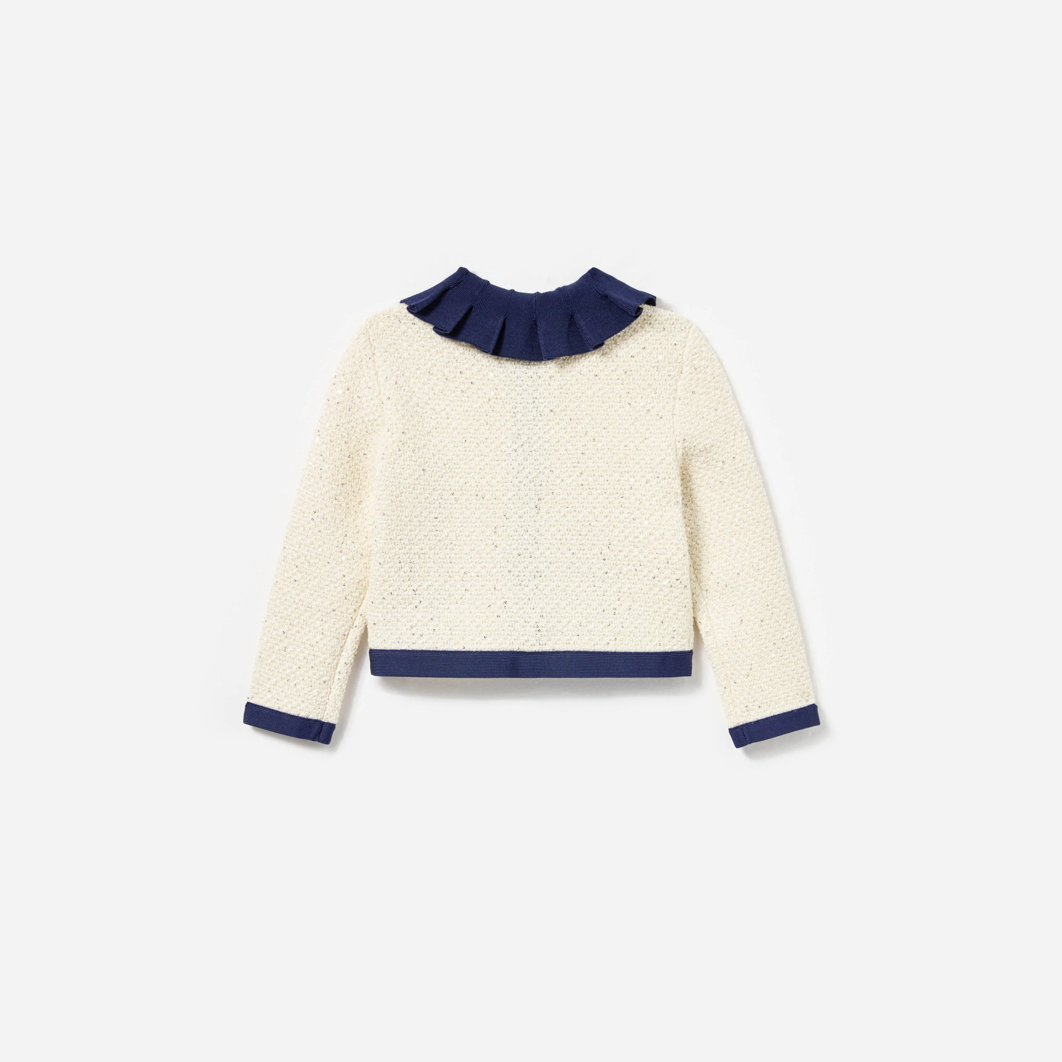 Cream Sequin Knit Cardigan