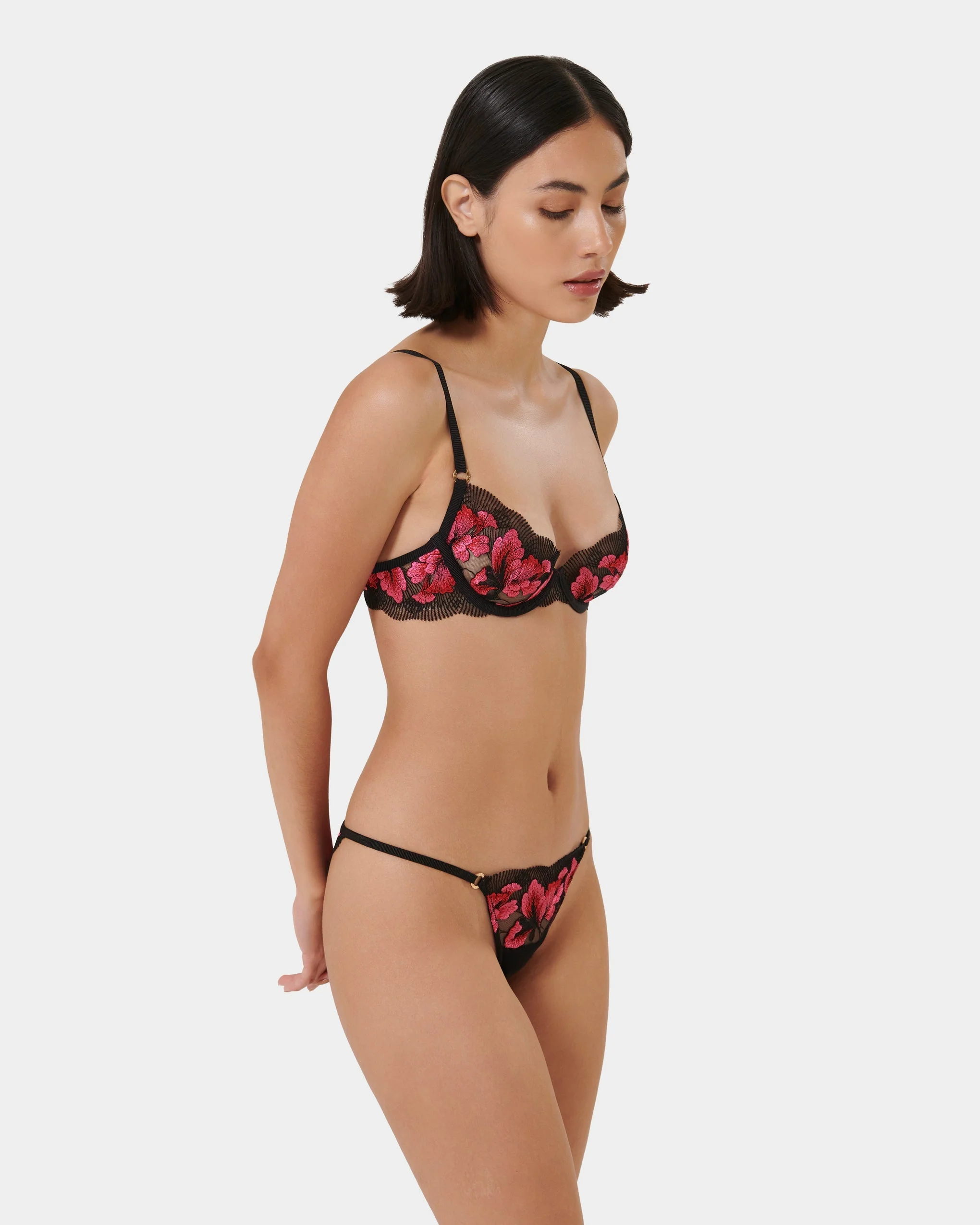 Set: Vivienne Fuchsia Pink/Red/Black