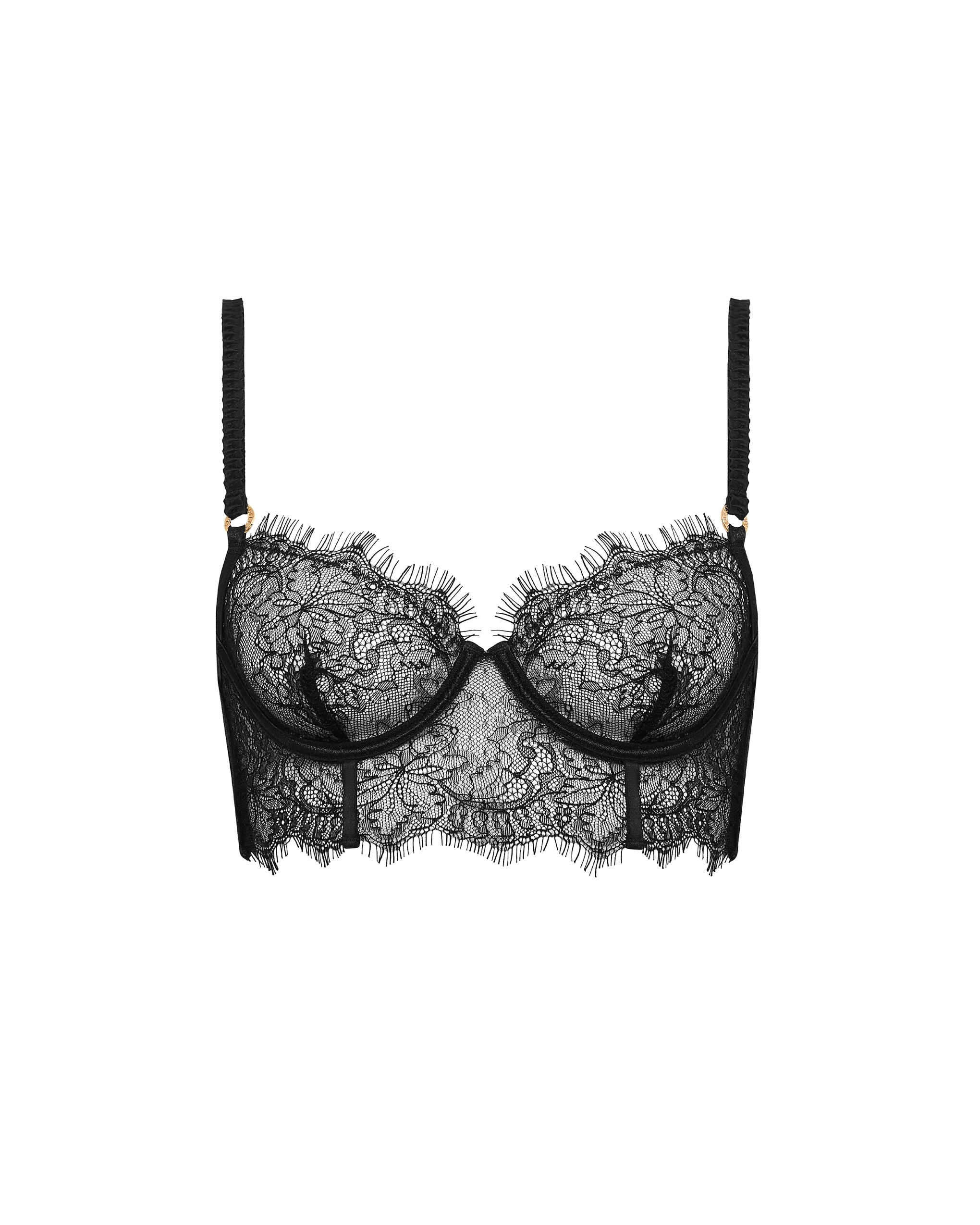 Camelia Embroidered Bra Black
