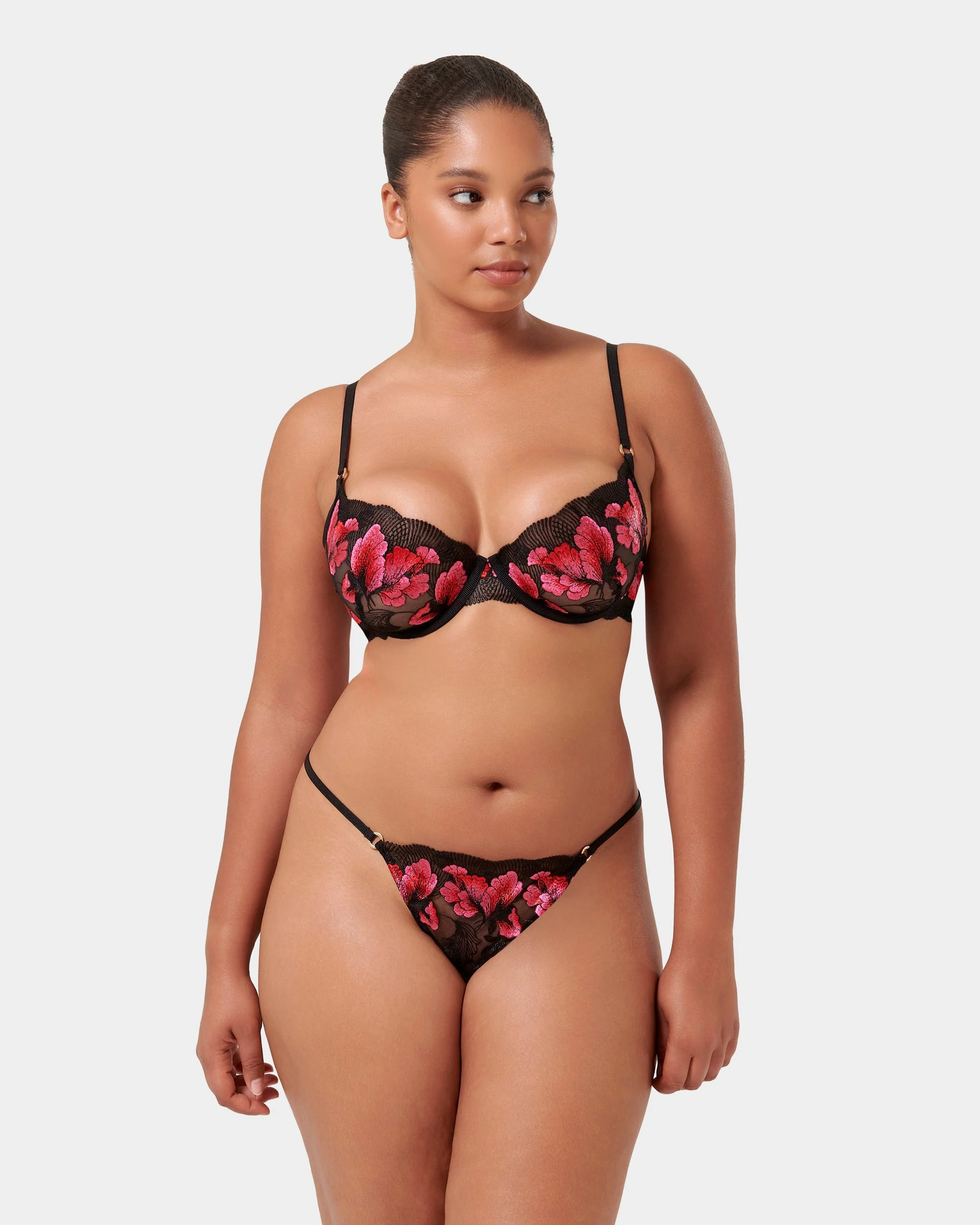 Set: Vivienne Fuchsia Pink/Red/Black