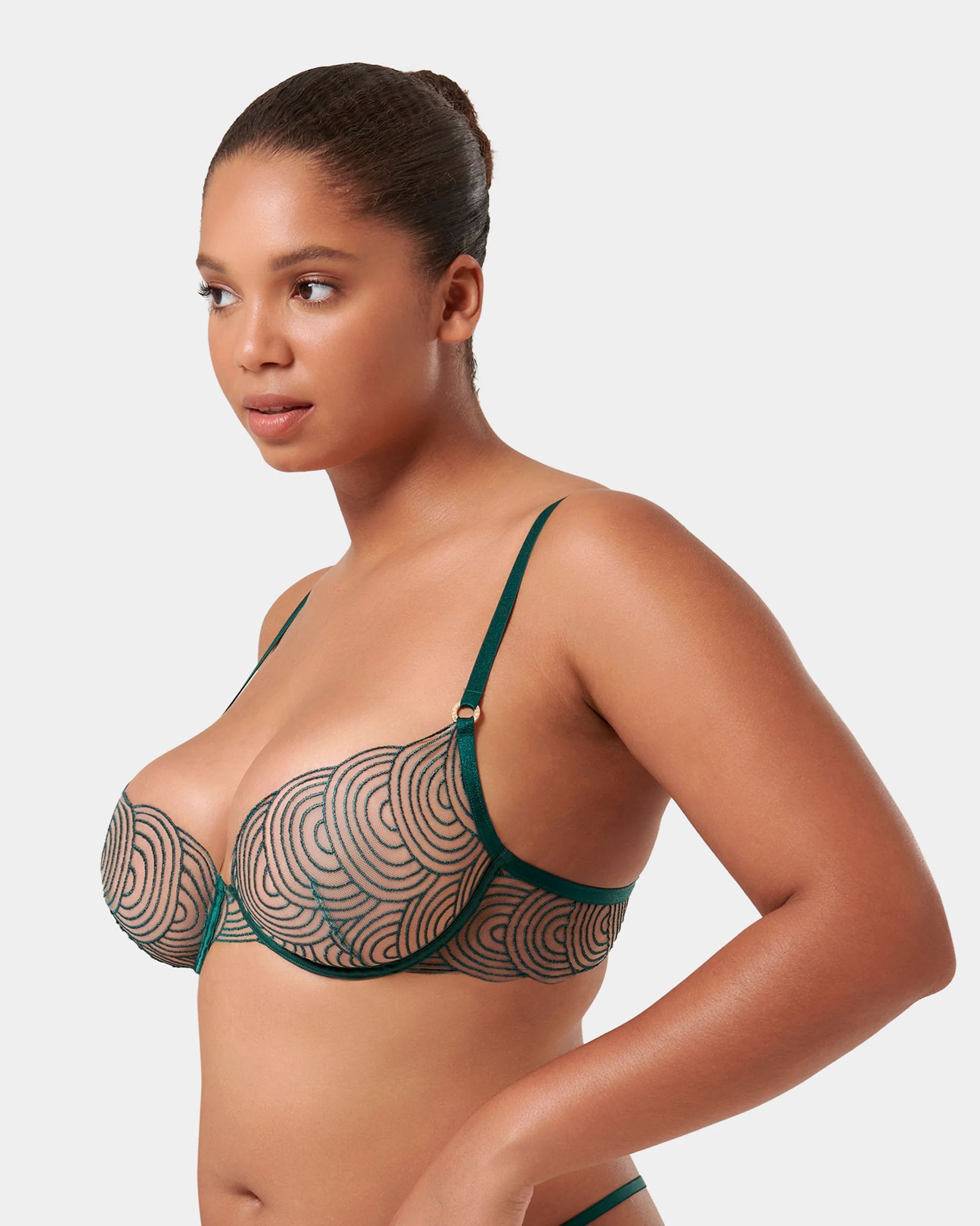 Aster Wired Bra Botanical Garden Green/Sheer
