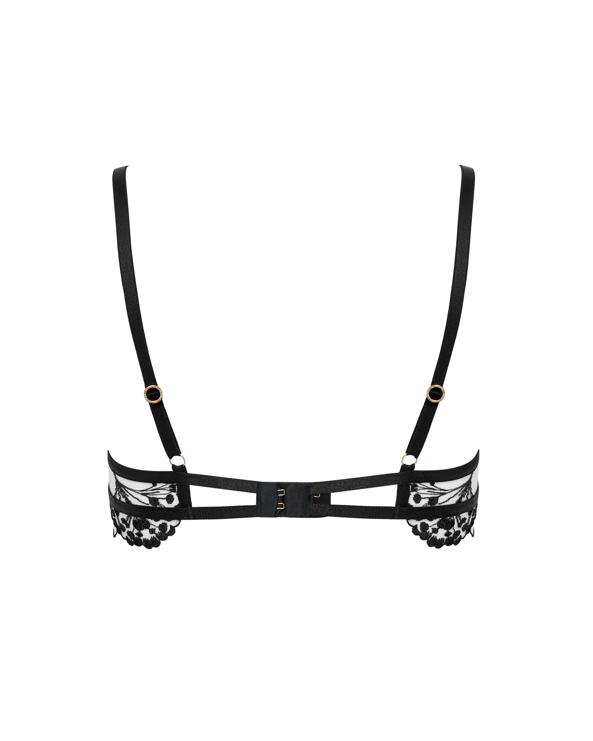 Marisa Embroidered Sheer Bra Black
