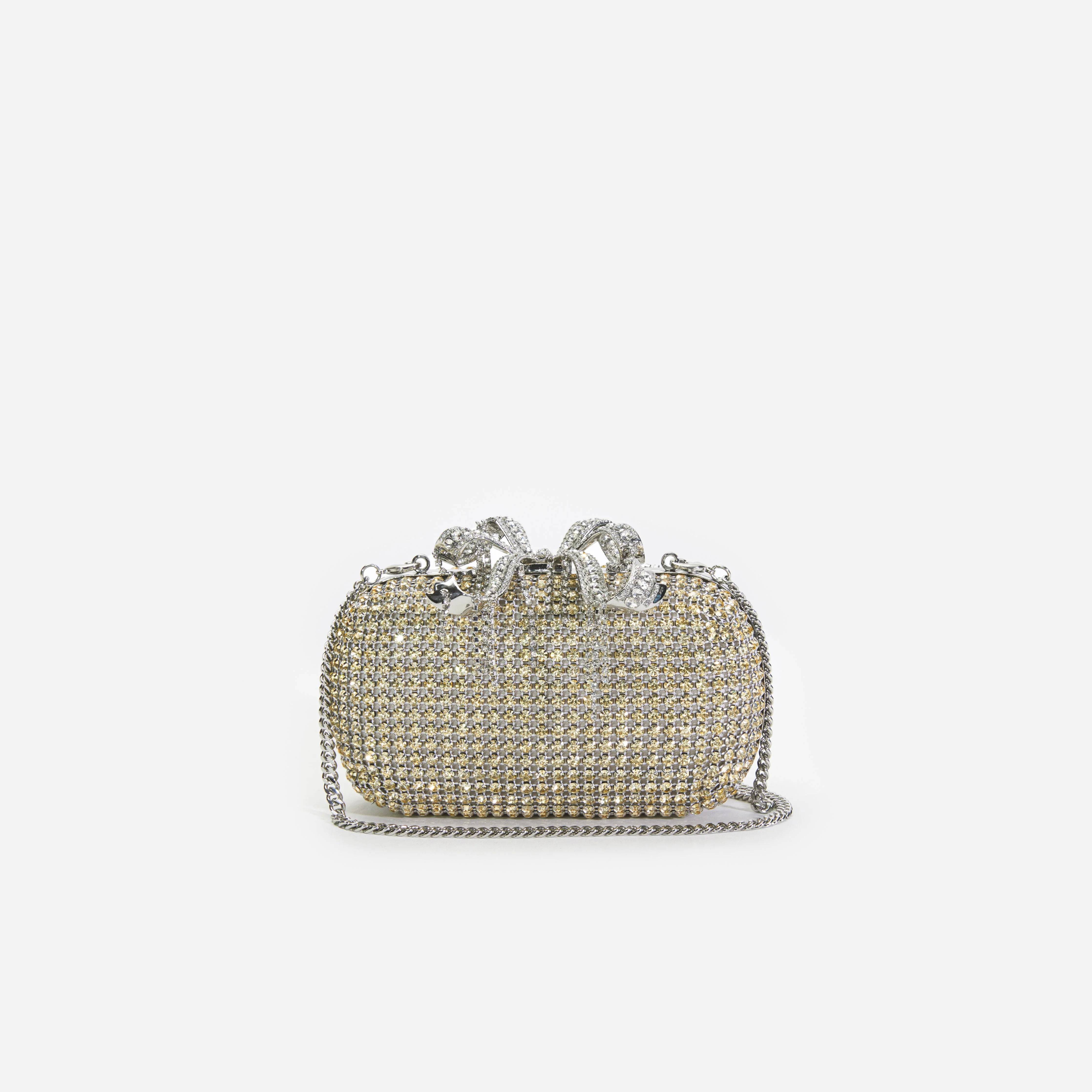 Champagne Chainmail Clutch Bag