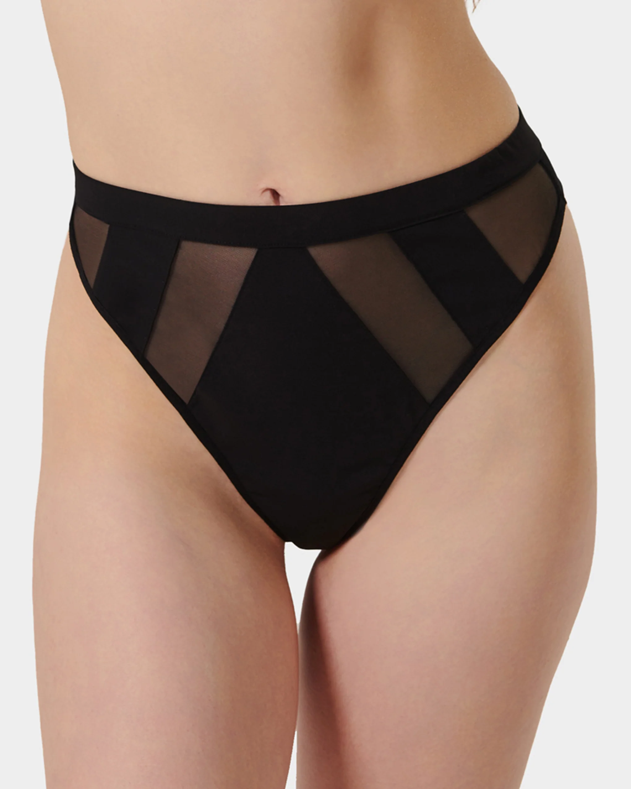 Orla High-waist Thong Black