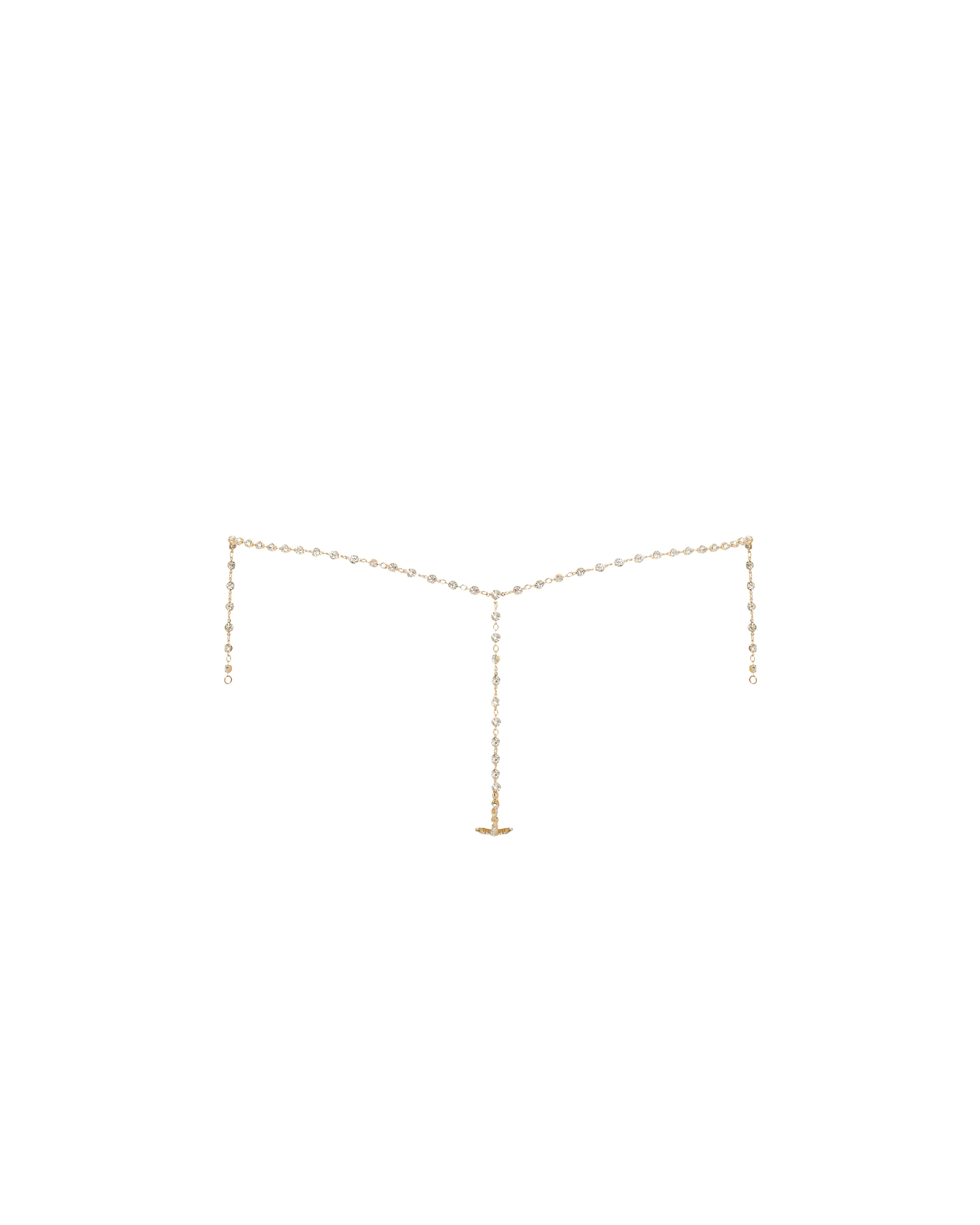 Marli Diamond Lattice Thong Gold/Clear