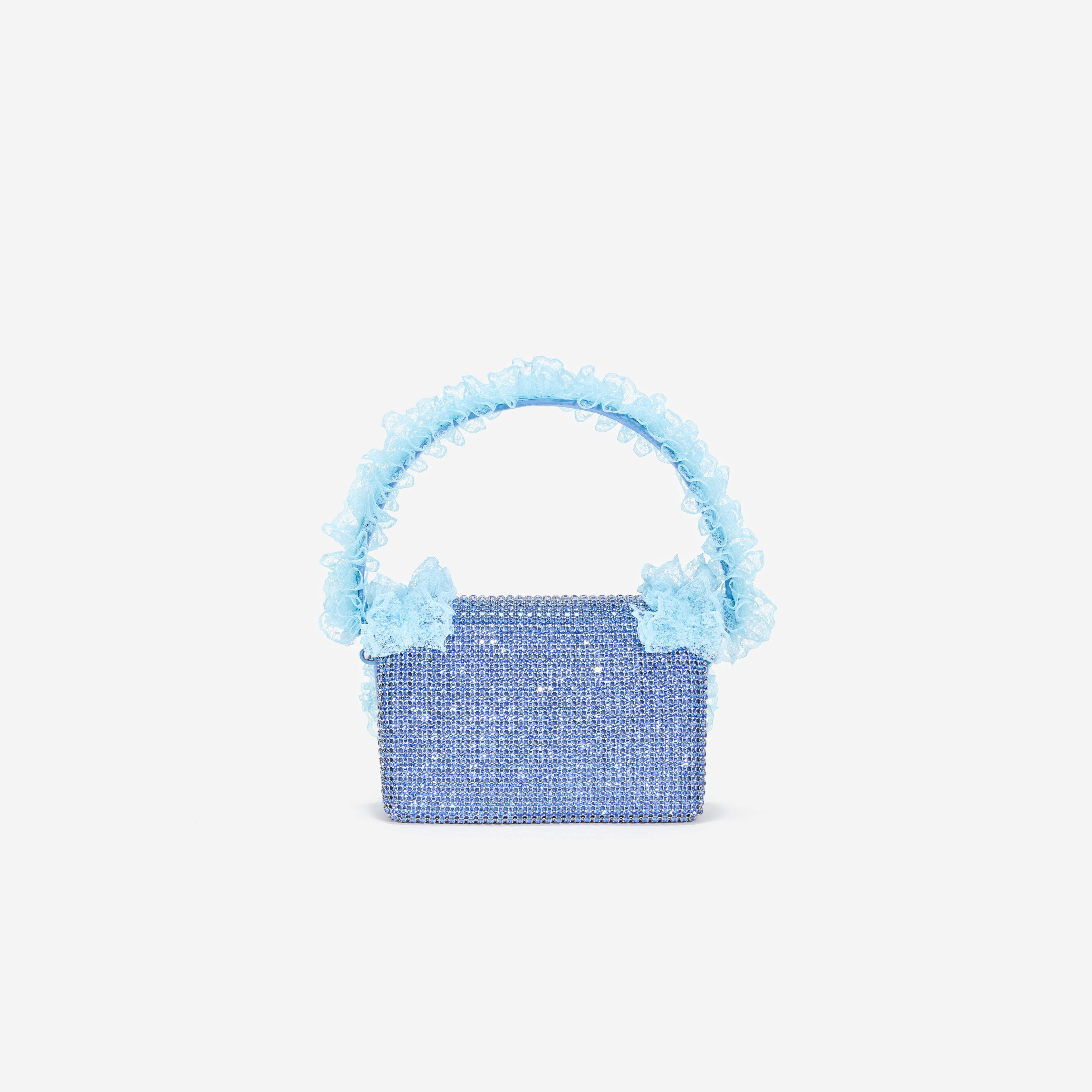 Blue Crystal Lace Detail Bag