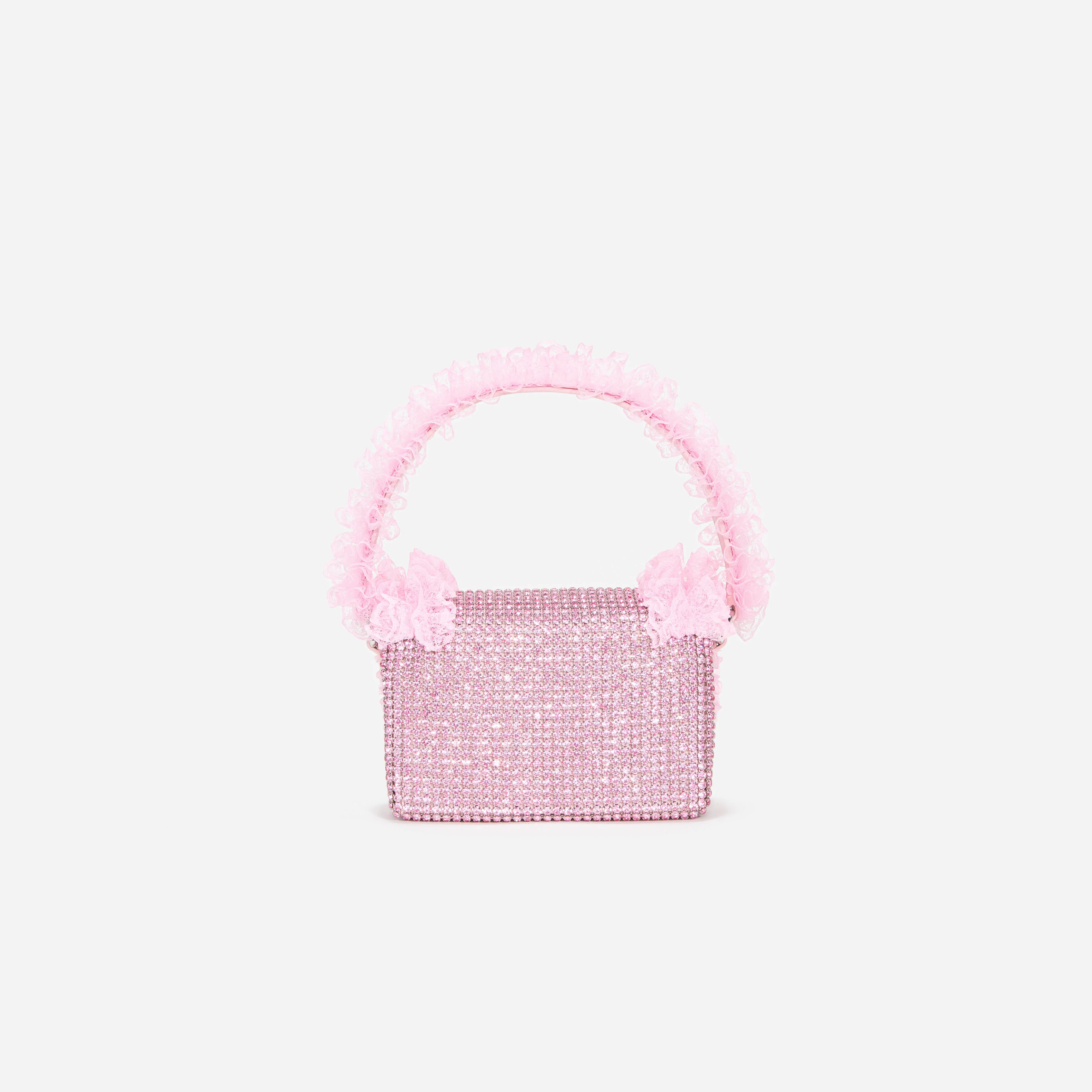 Pink Crystal Lace Detail Bag