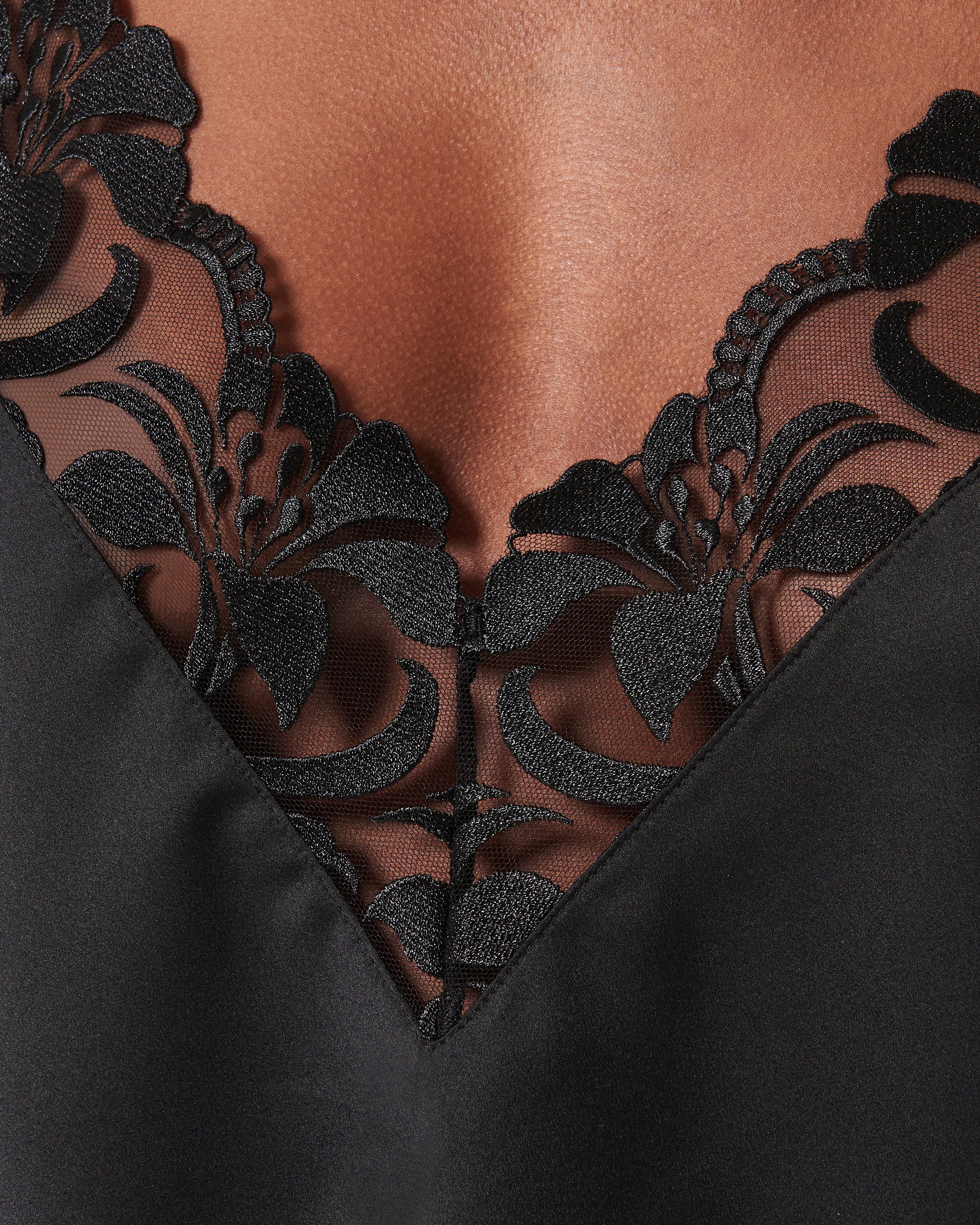 Leonora Luxury Satin Cami and Short Set Black