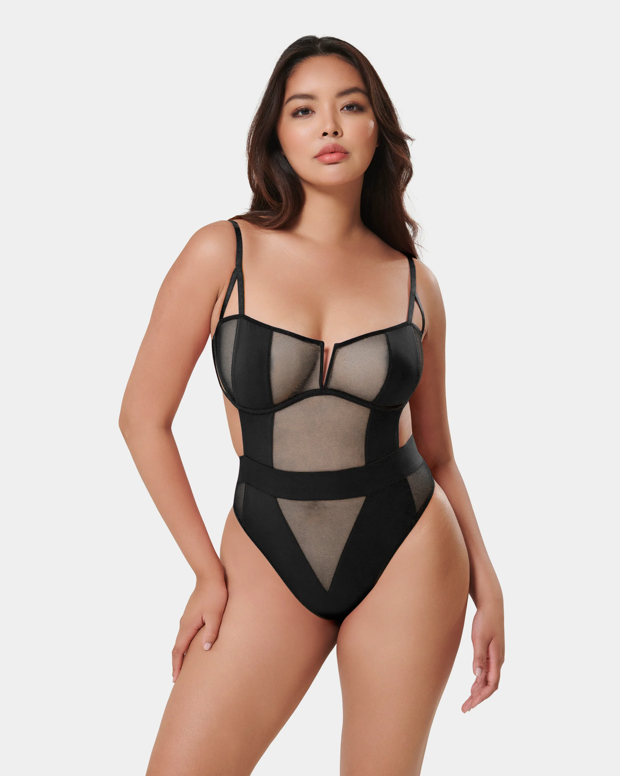 Orla Sheer Bodysuit Black