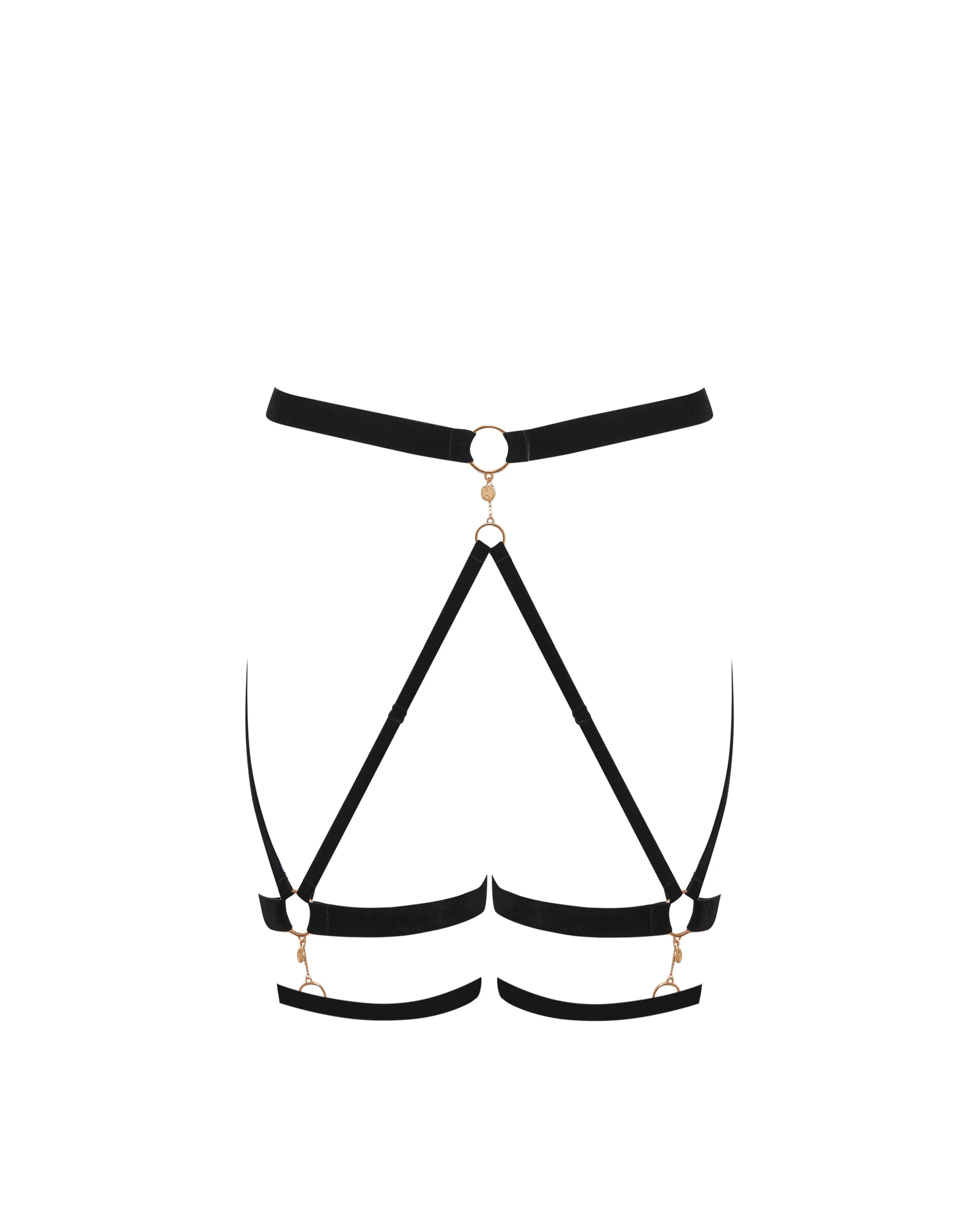 Simone Thigh Harness Black/Gold