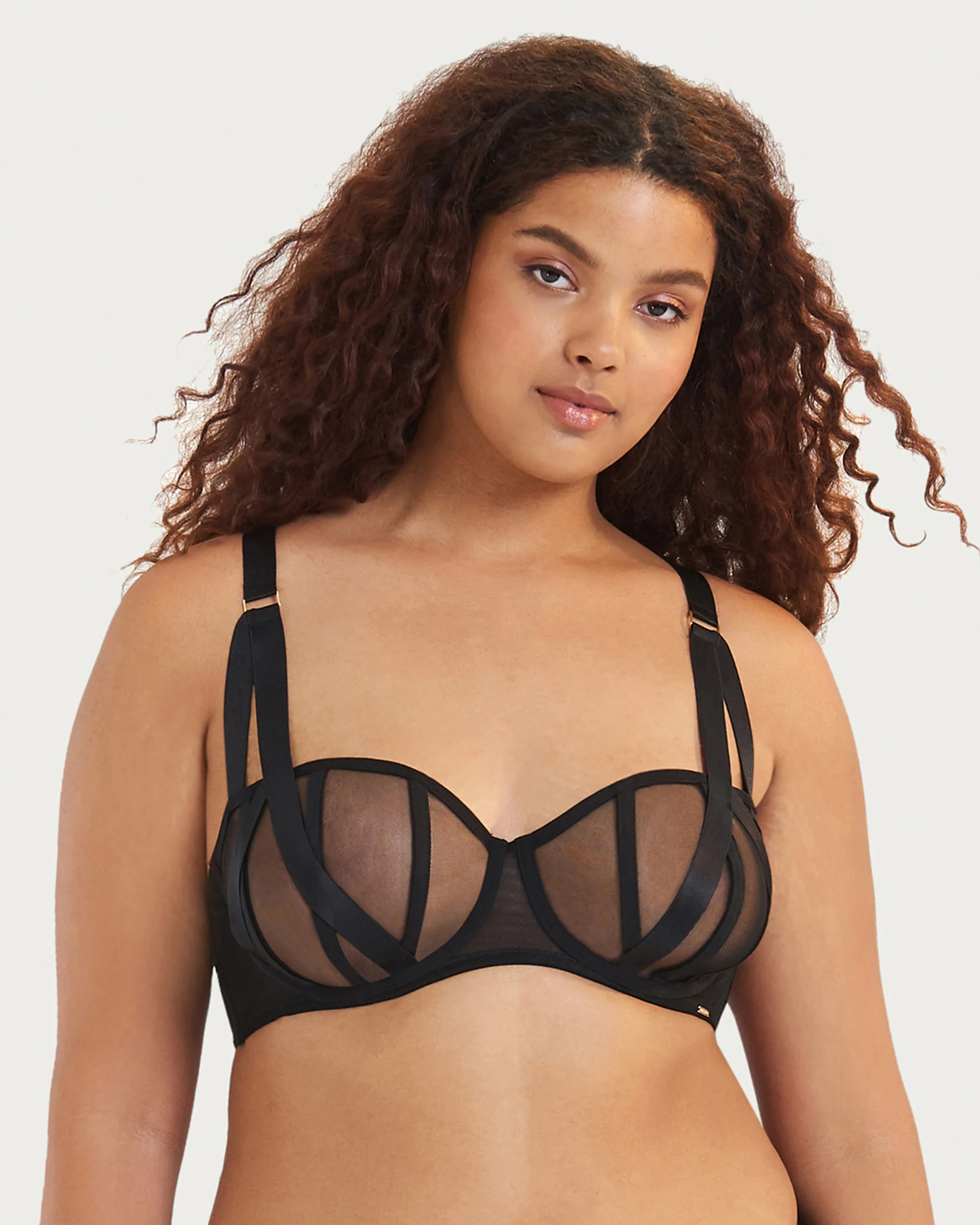 Karolina Strappy Balcony Bra Black