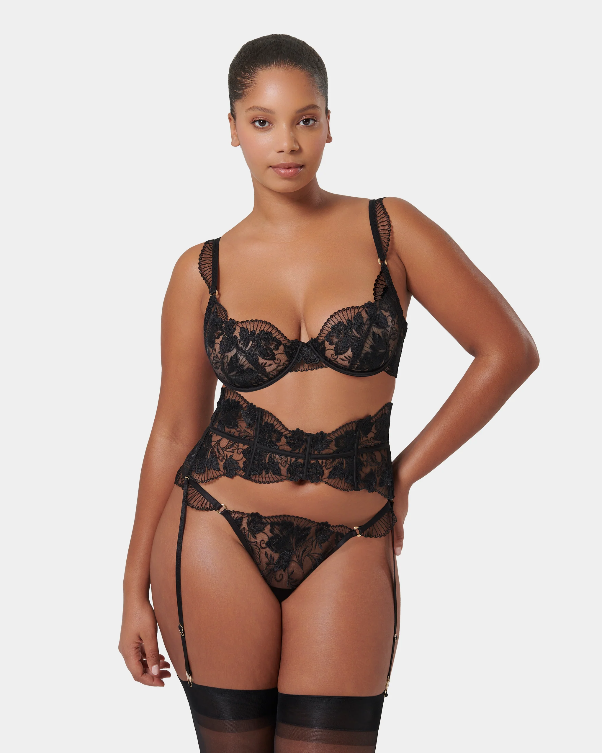 Gabriella Waspie Suspender Black