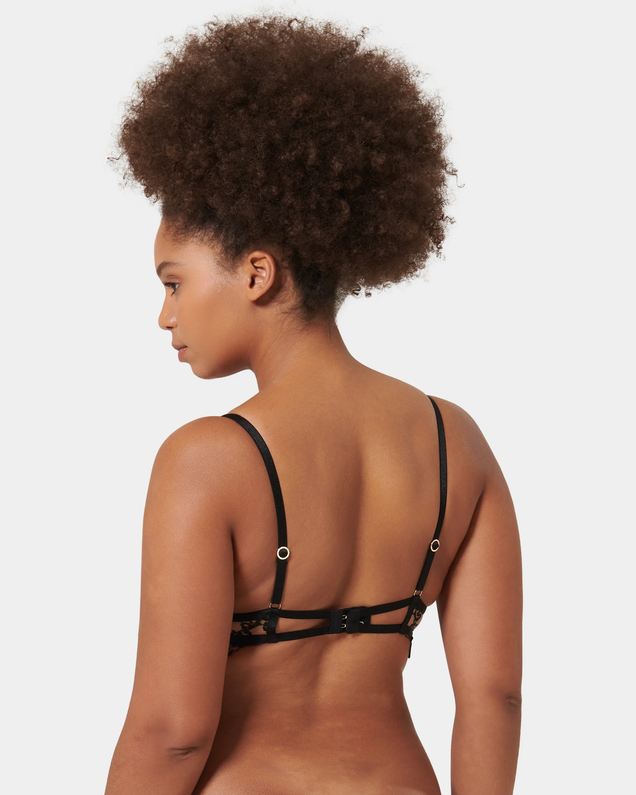 Marisa Embroidered Sheer Bra Black