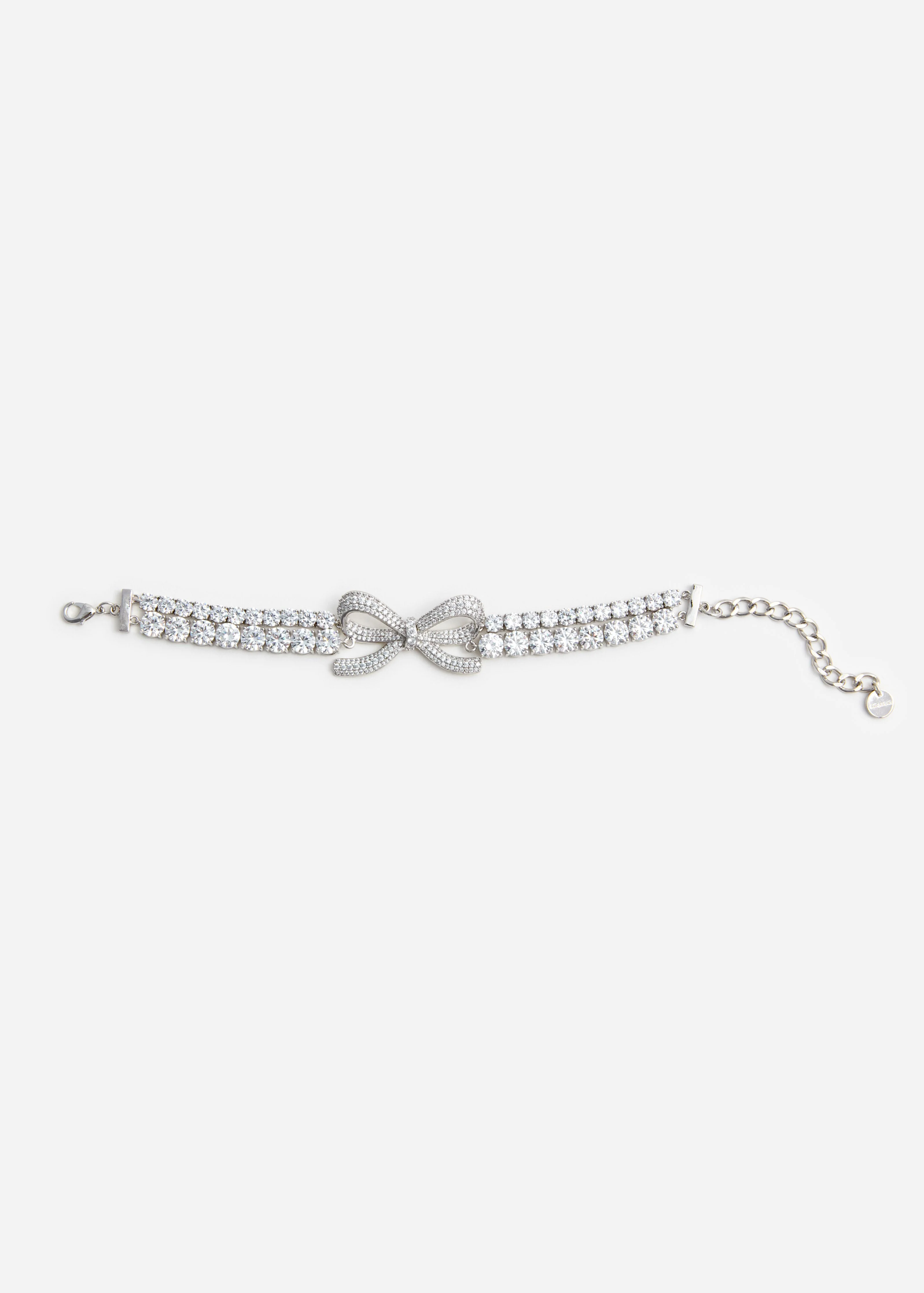 Crystal Bow Double Tennis Bracelet