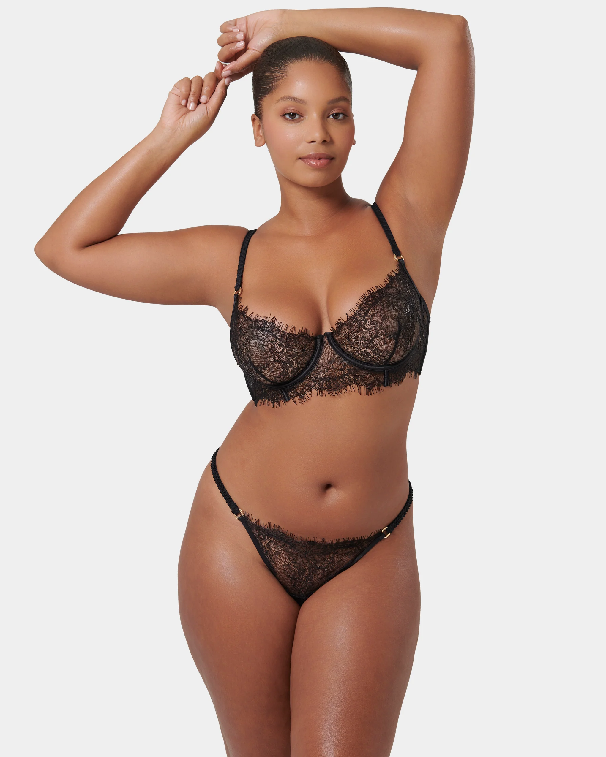 Camelia Embroidered Bra Black