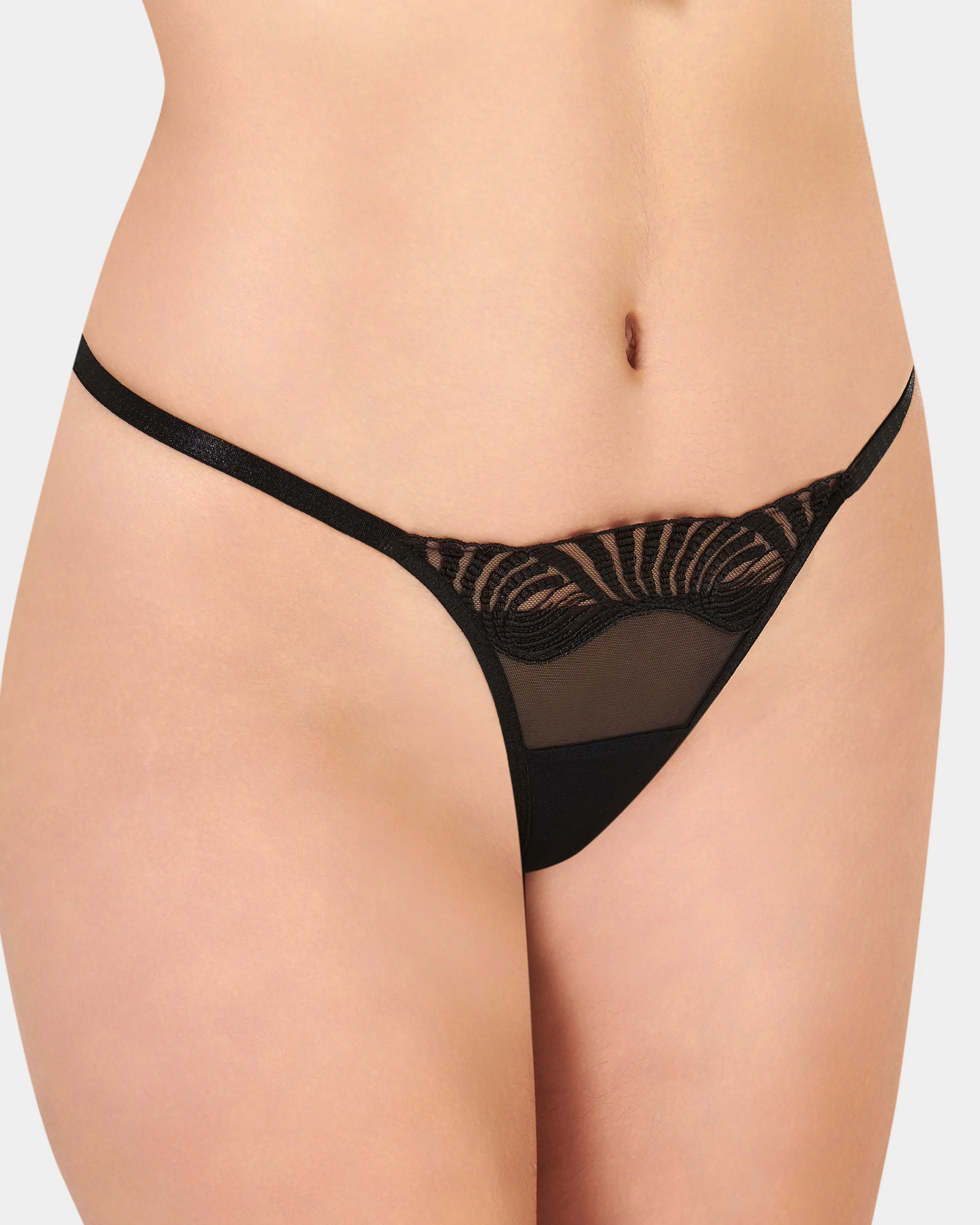 Trista Short Chemise and Thong Set Black