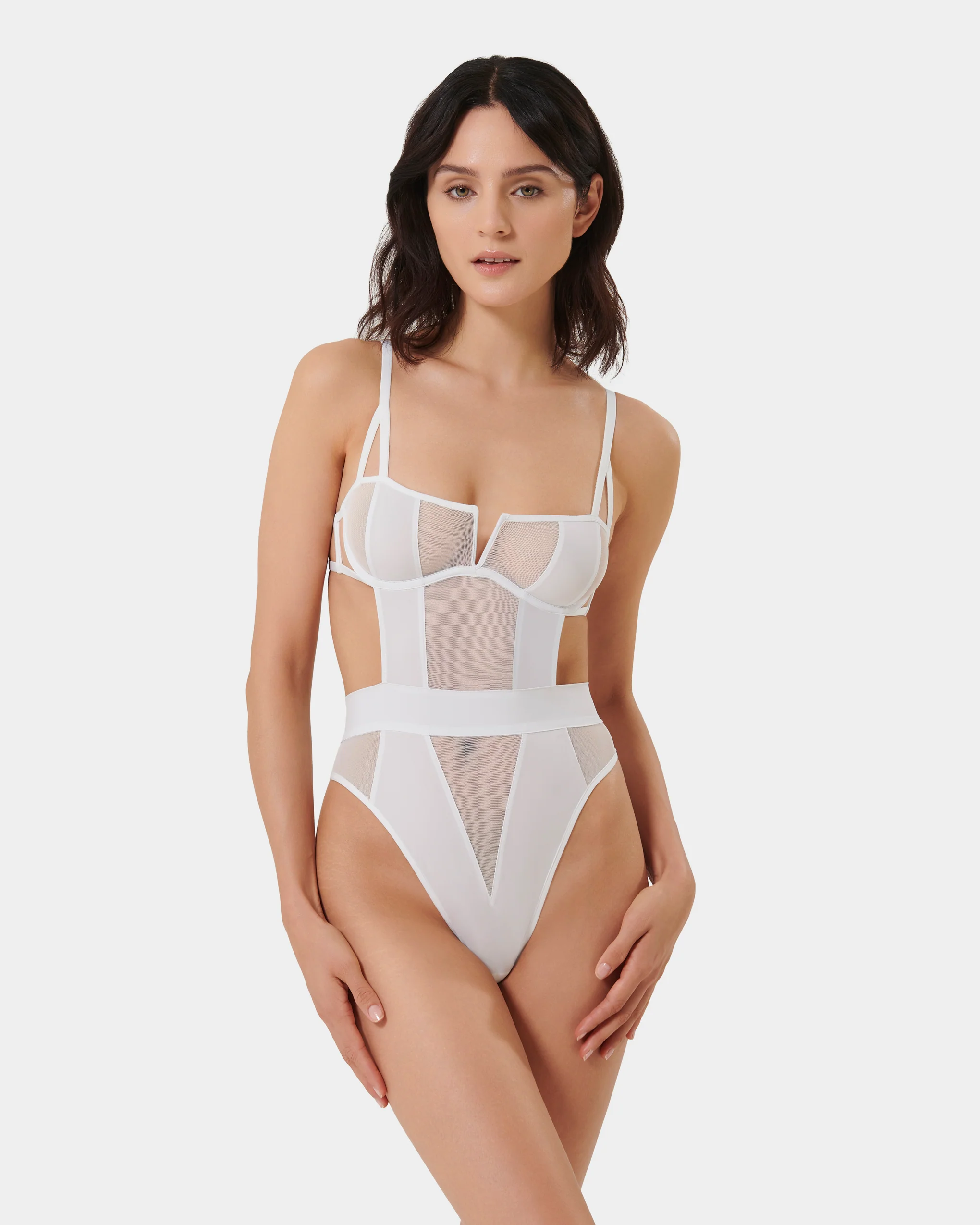 Orla Sheer Bodysuit White
