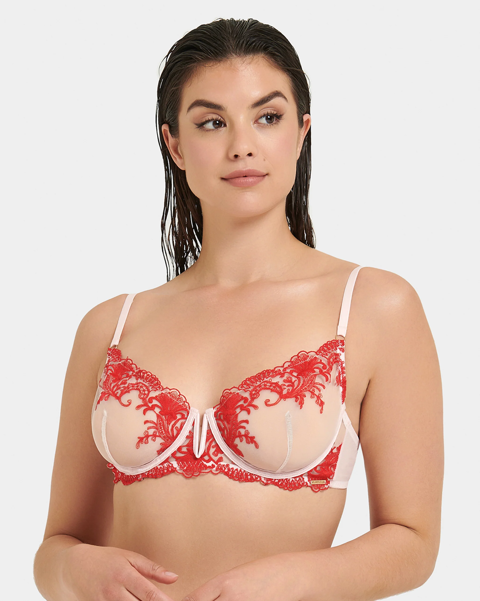 Marseille Bra Red/Pale PInk