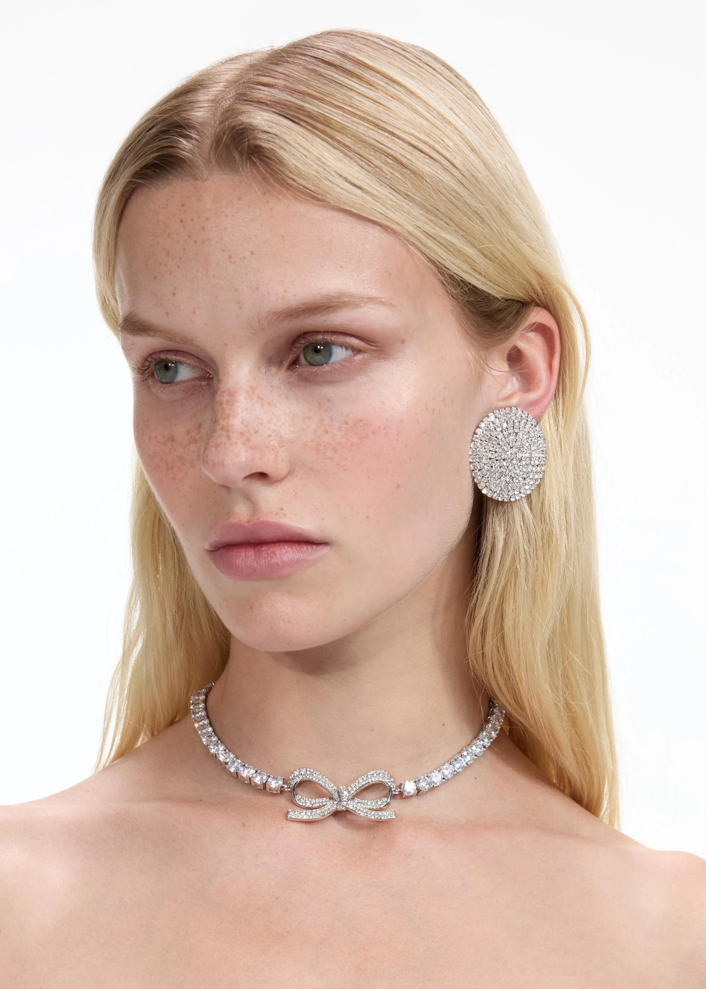 Large Round Crystal Earrings