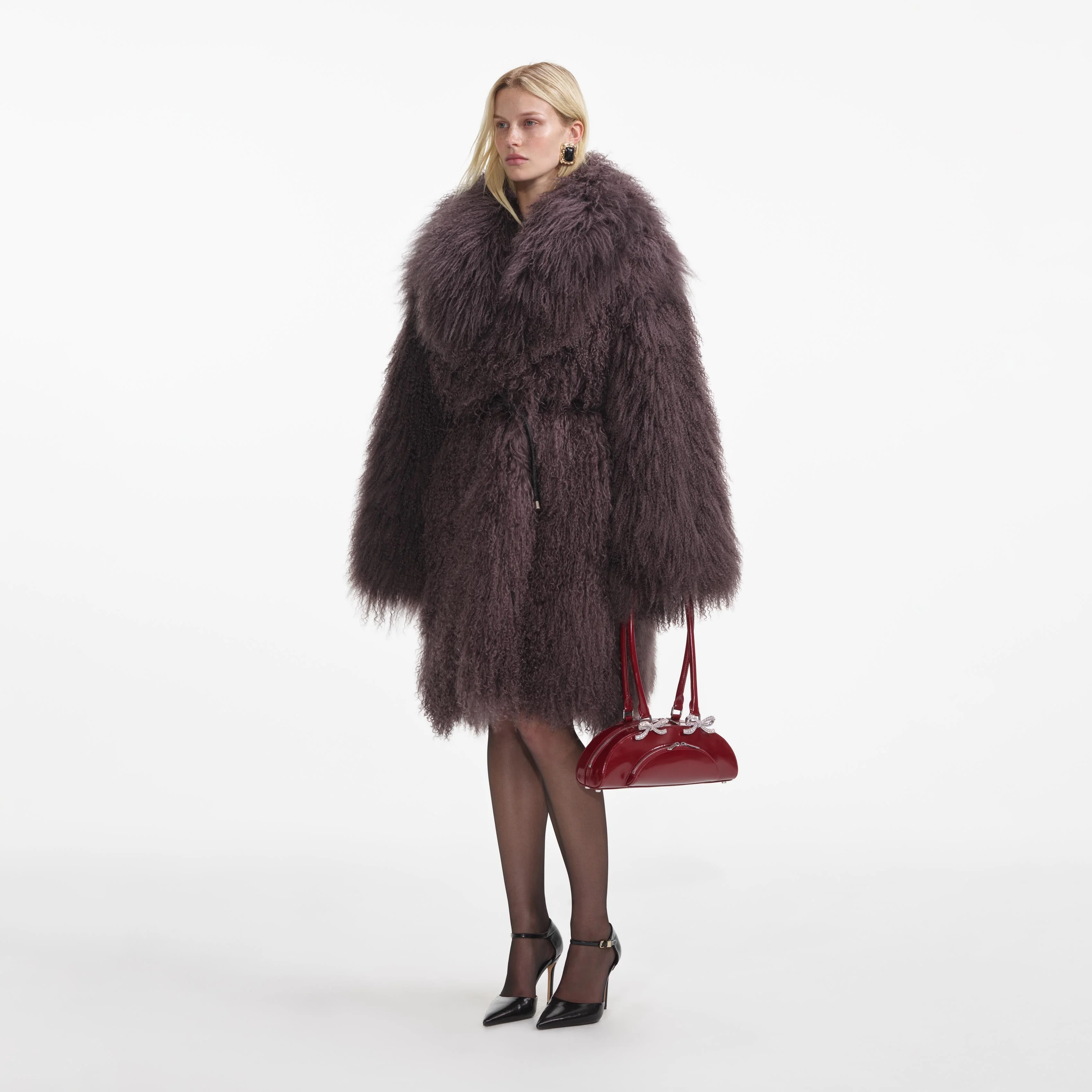 Dark Brown Shearling Coat