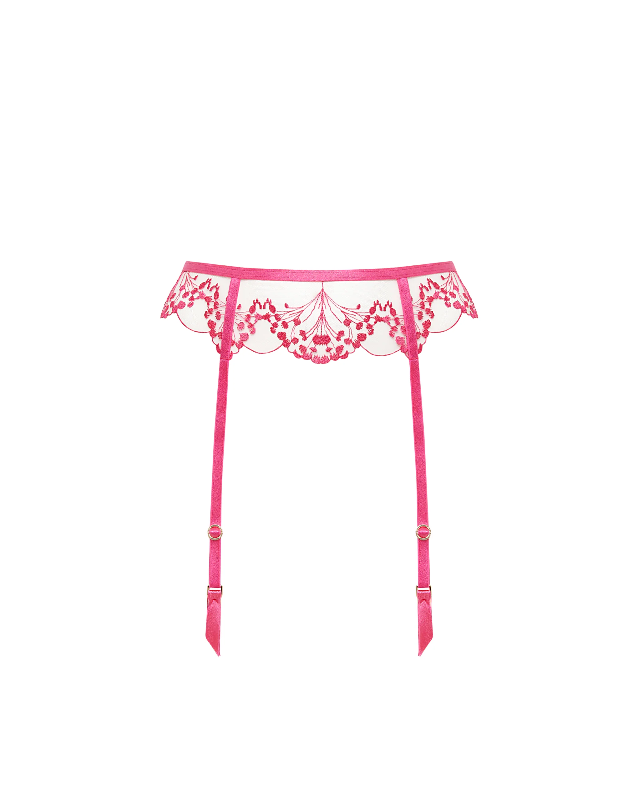 Marisa Suspender Fuchsia Pink/Sheer