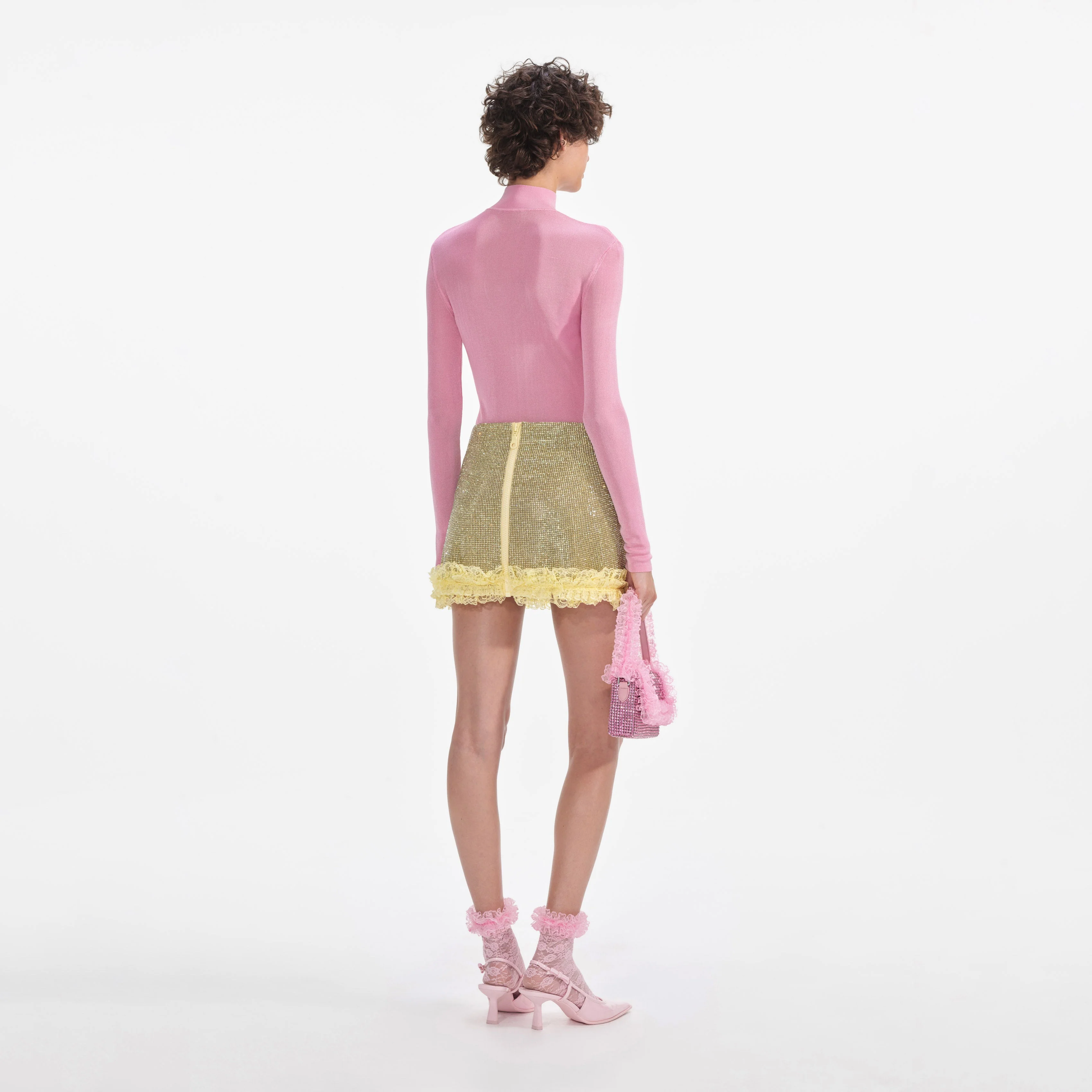 Pink Knit Cut Out Bodysuit